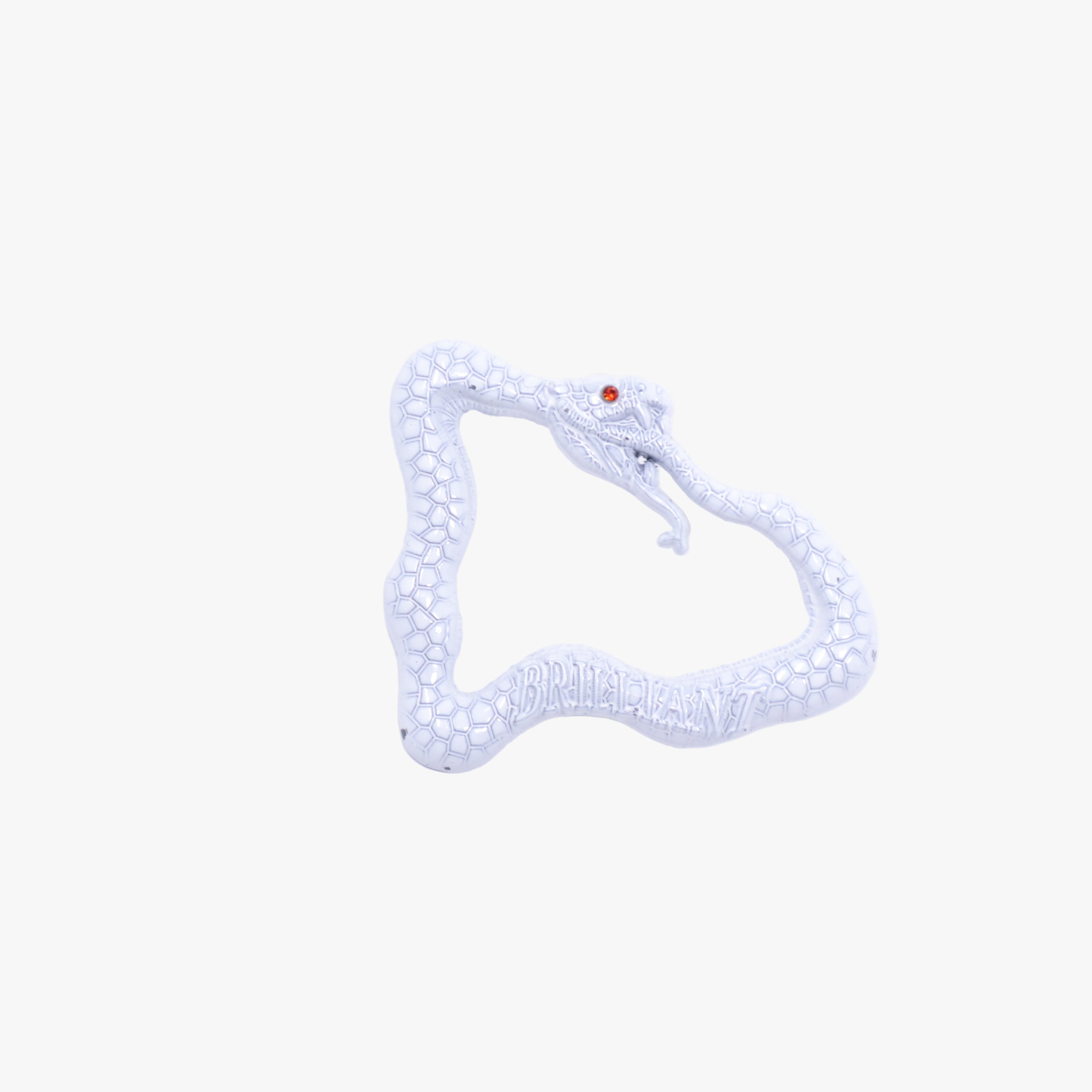 White Cobra Snake Flag Outline Pin
