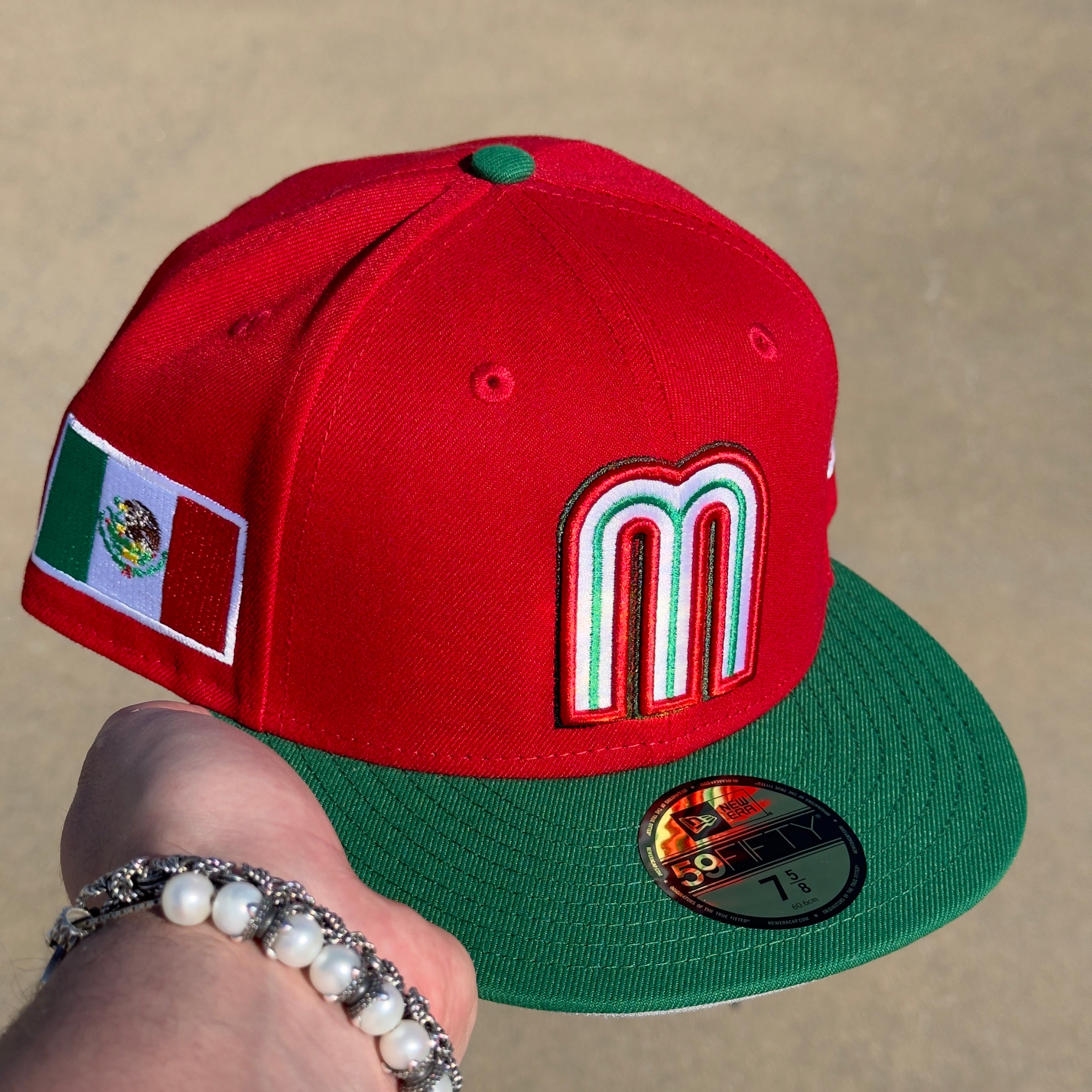 Red Mexican National Baseball Team New Era 59FIFTY Fitted Cap WBC Mexico 2Tone