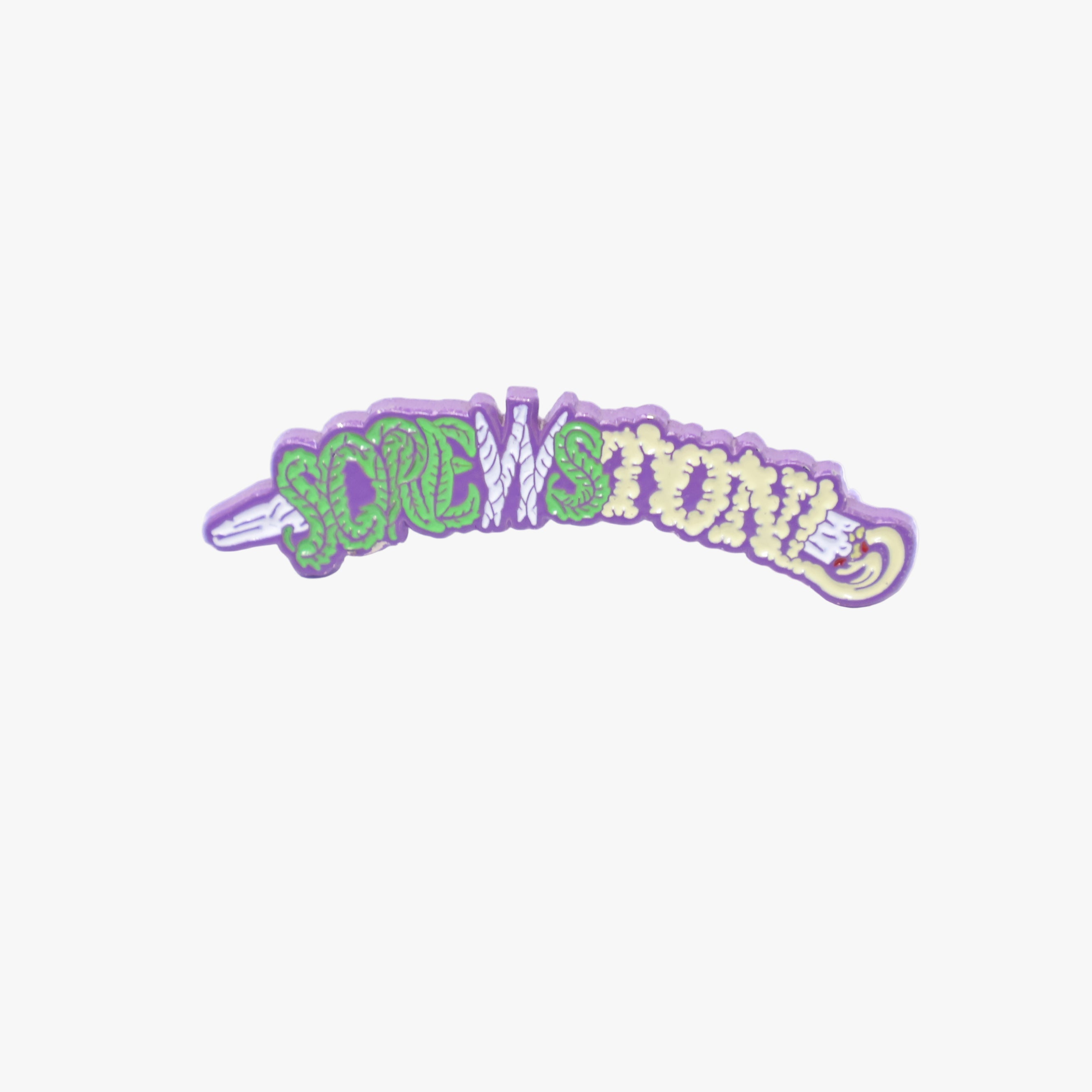 Screwston Smokers Cloud Purple Plating Script Pin