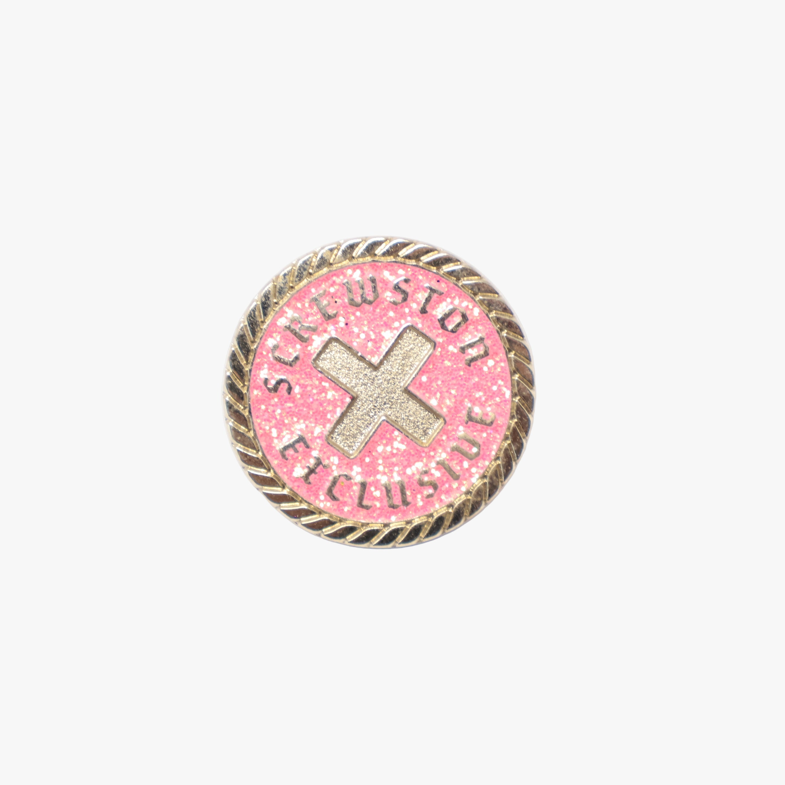 Supremo Gold/Pink Screwston Exclusive Coin Pin