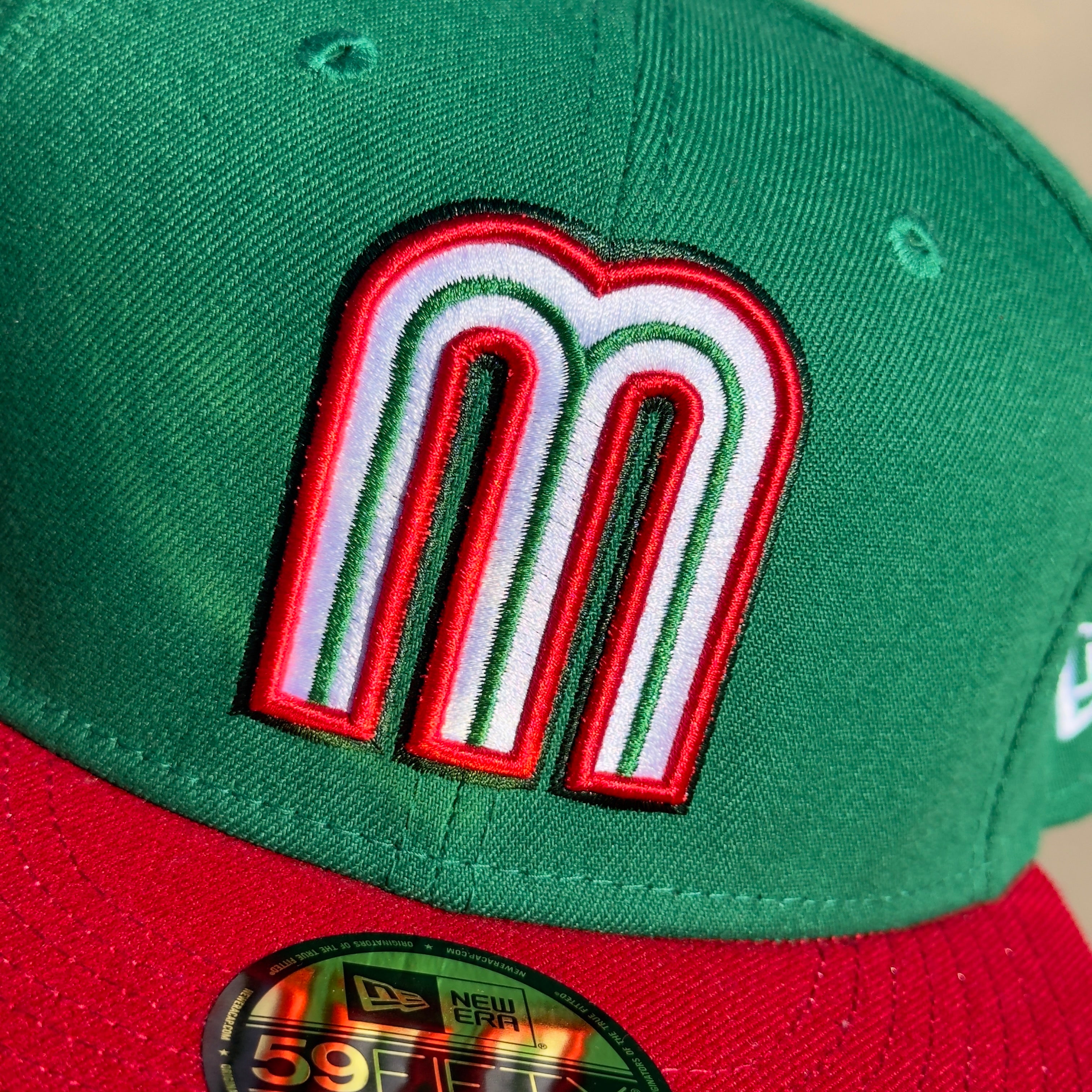 Green Mexican National Baseball Team New Era  59FIFTY Fitted Cap WBC Mexico 2Tone