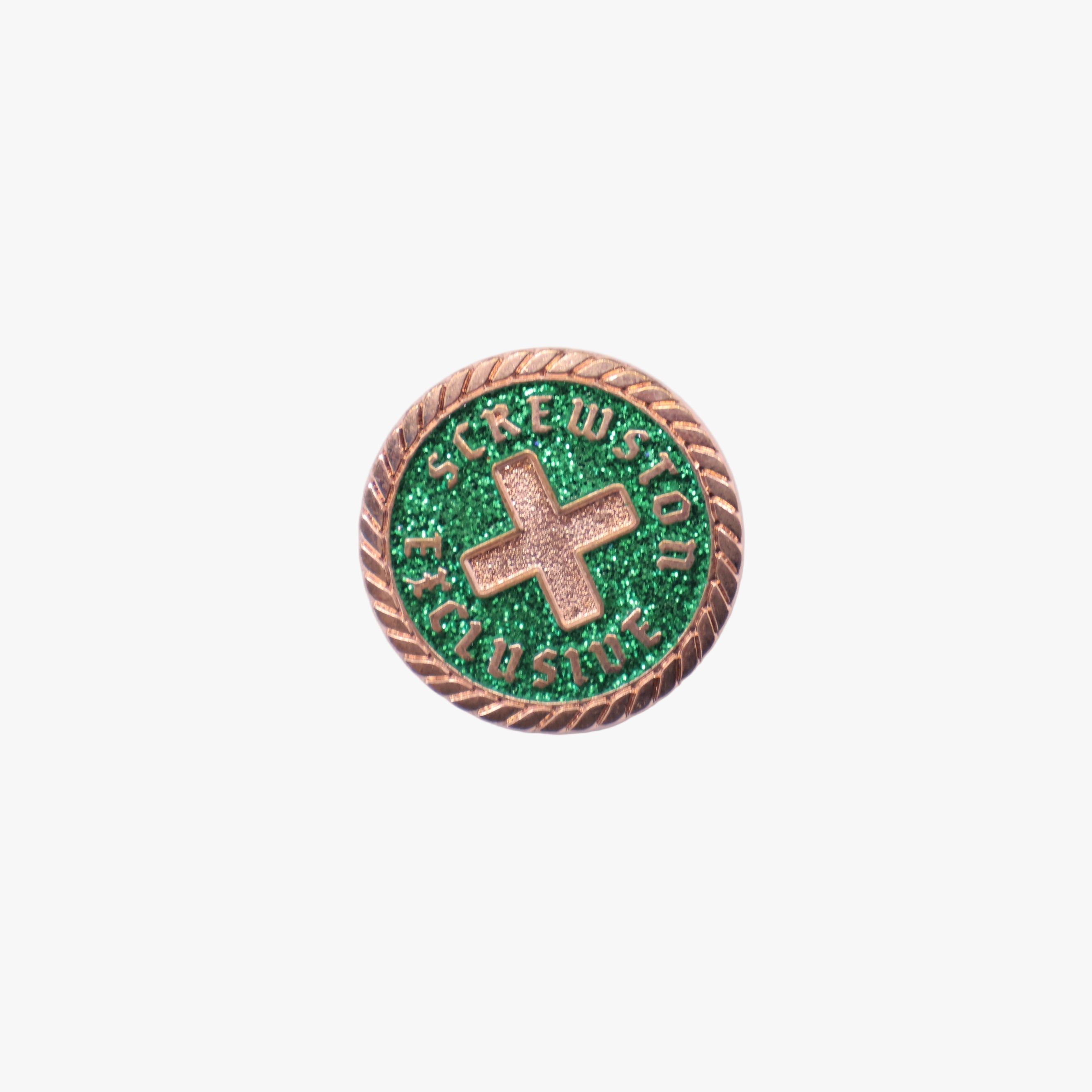 Supremo Copper/Green Screwston Exclusive Coin Pin