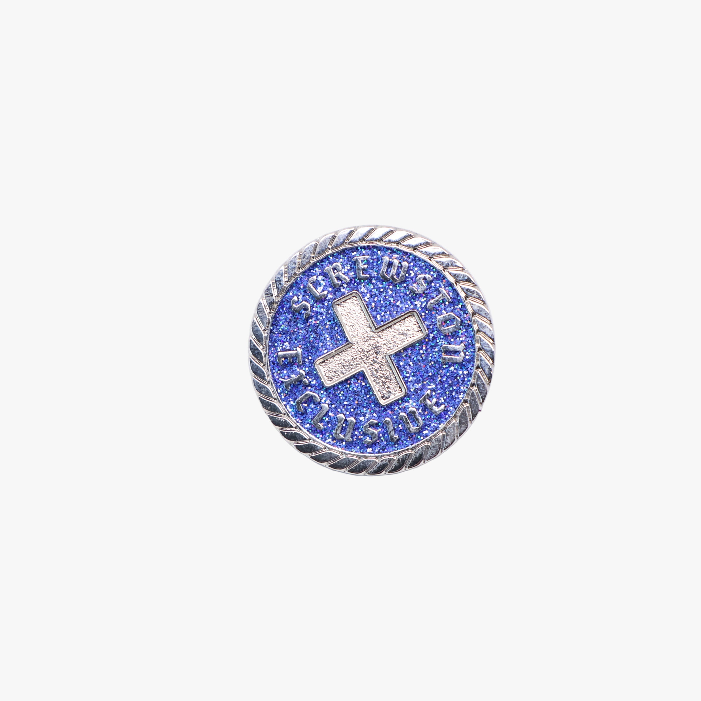 Supremo Silver/Blue Screwston Exclusive Coin Pin