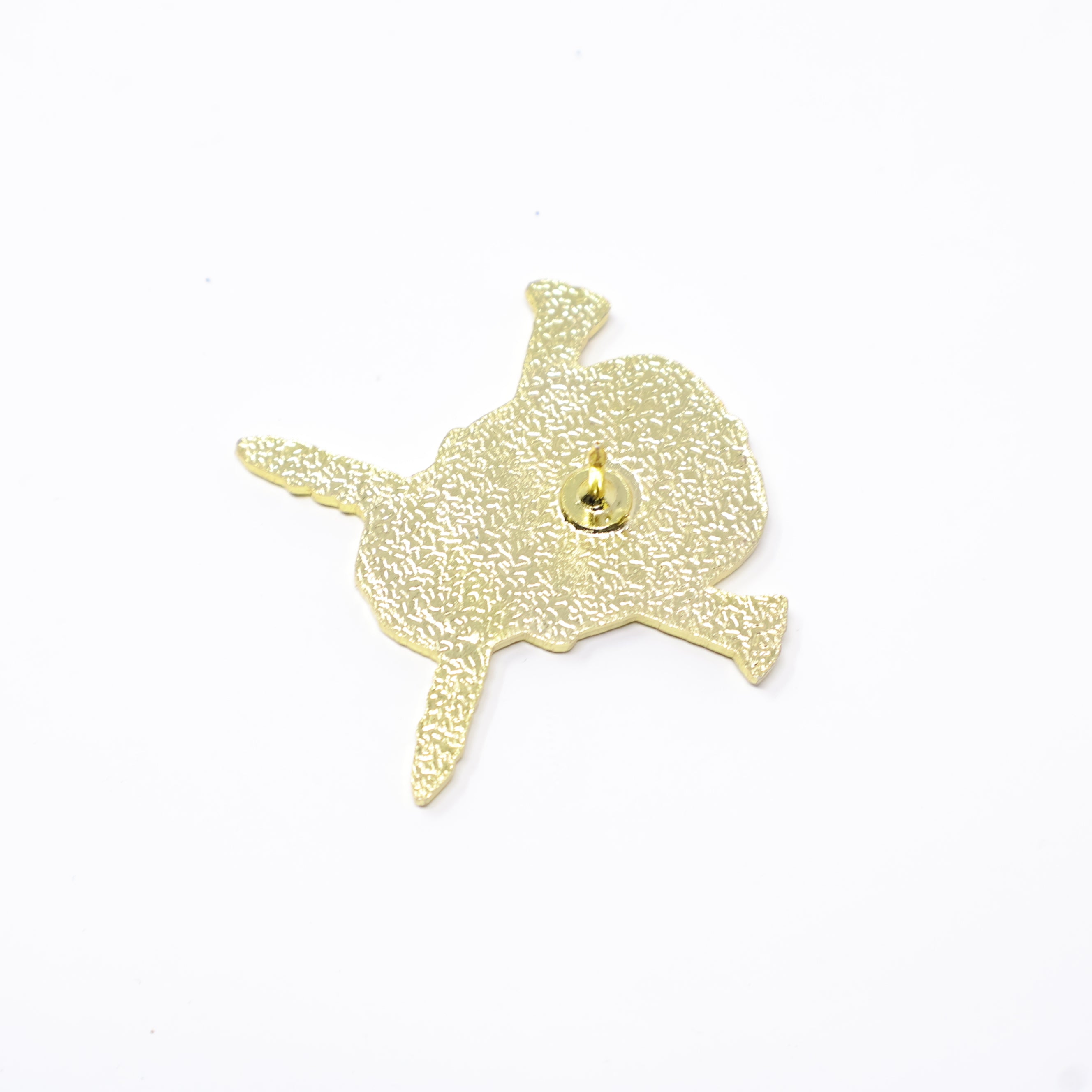 TXFitted Skull Screws Gold Skull Gold Plating Red/Green Rhinestones Graphic Pin