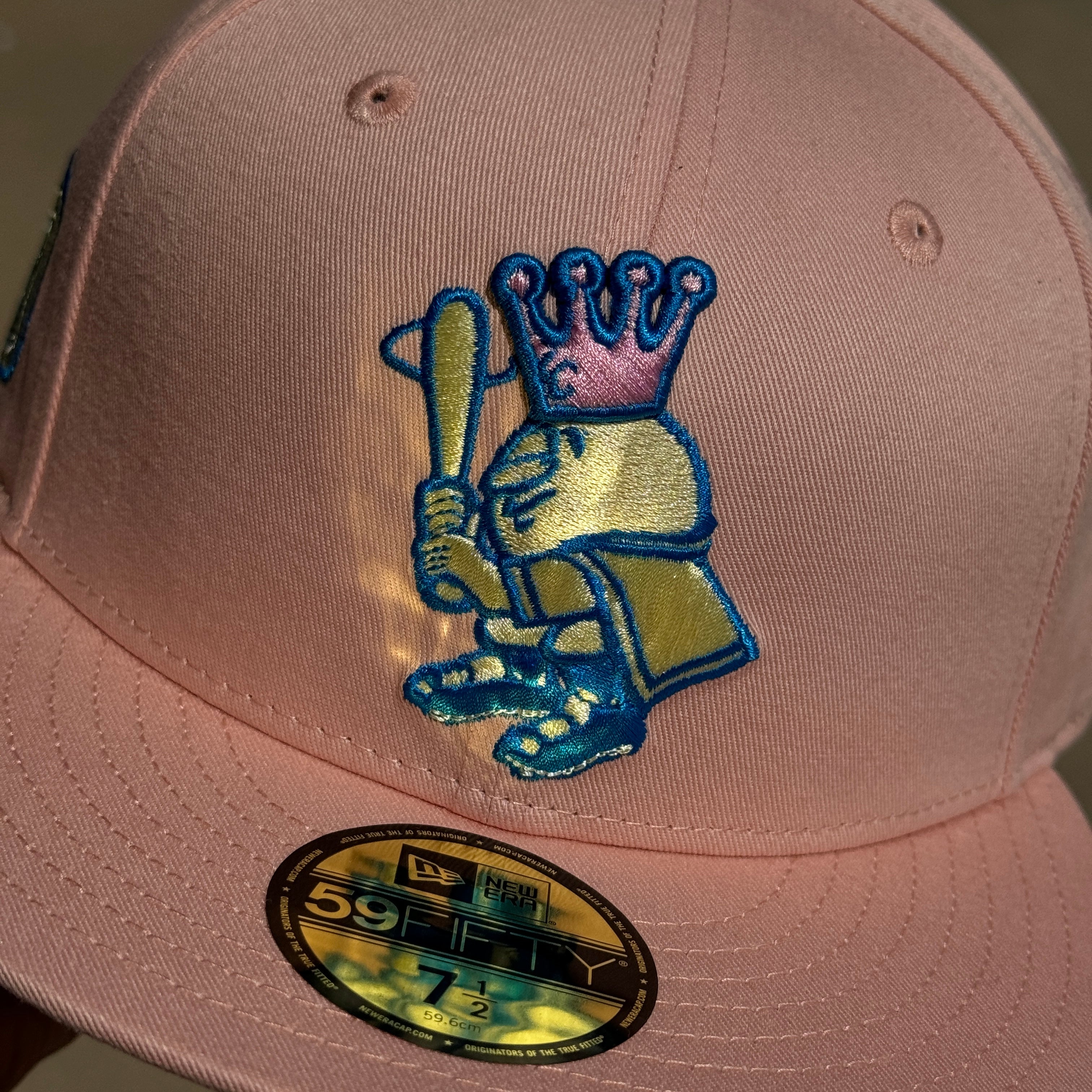 Pink Kansas City Royals KC R Logo 59fifty New Era Fitted Hat Cap