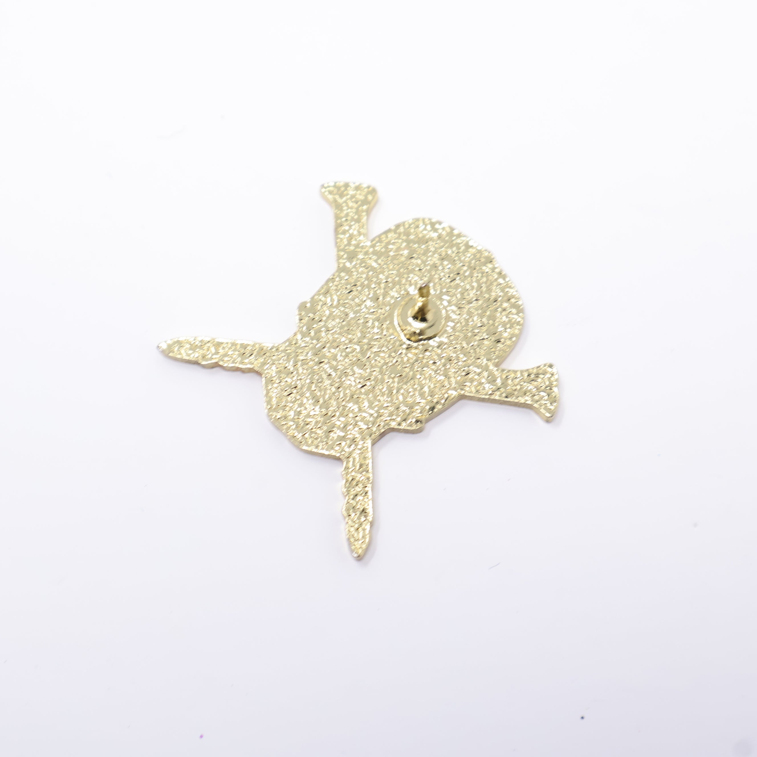 TXFitted Skull Screws Green Cap Red Screws Gold Plating Graphic Pin (GITD)