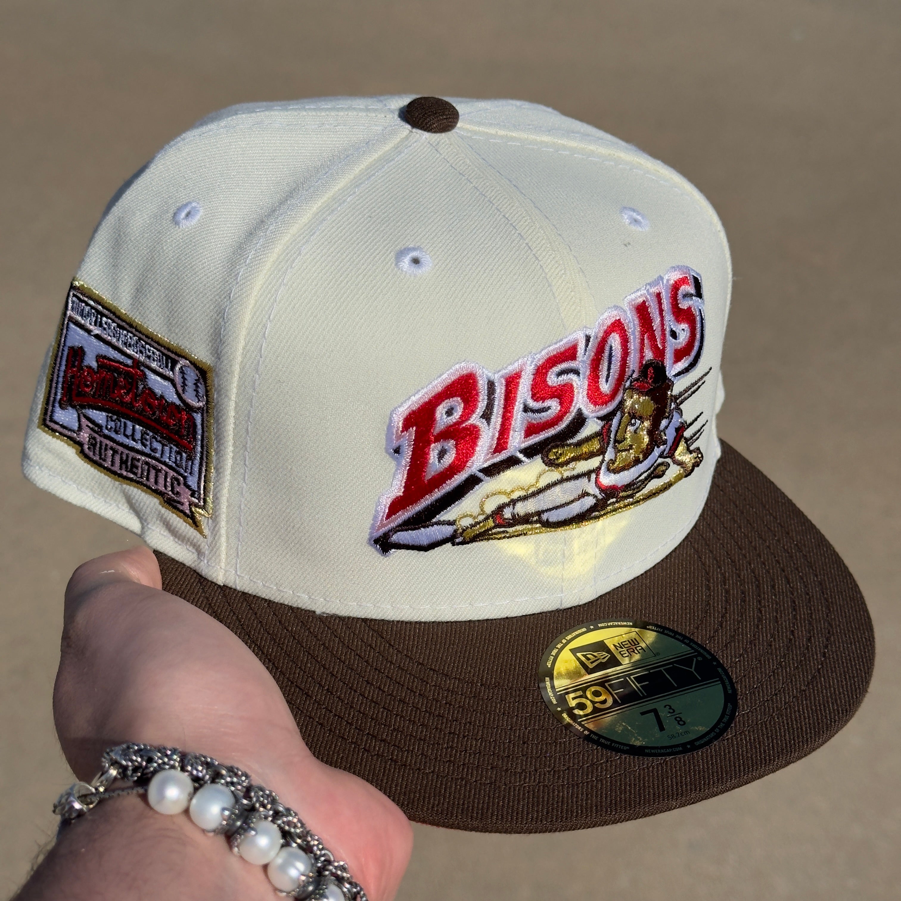 7 3/8 Chrome Buffalo Bisons Hometown Collection 59fifty New Era Fitted Cap MiLB