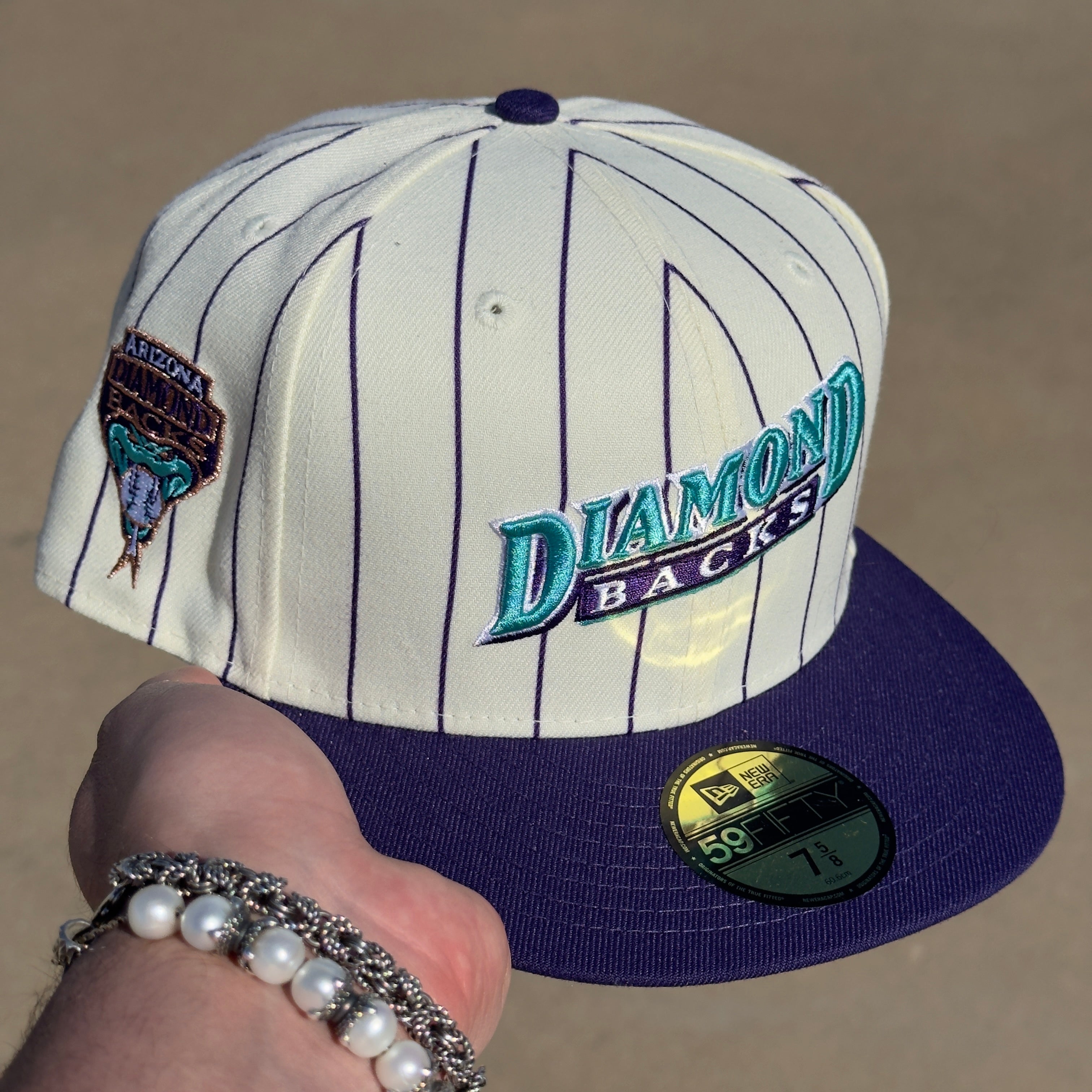 7 5/8 Arizona Diamondbacks Inaugural Season Pinstripe 59fifty New Era Fitted Cap