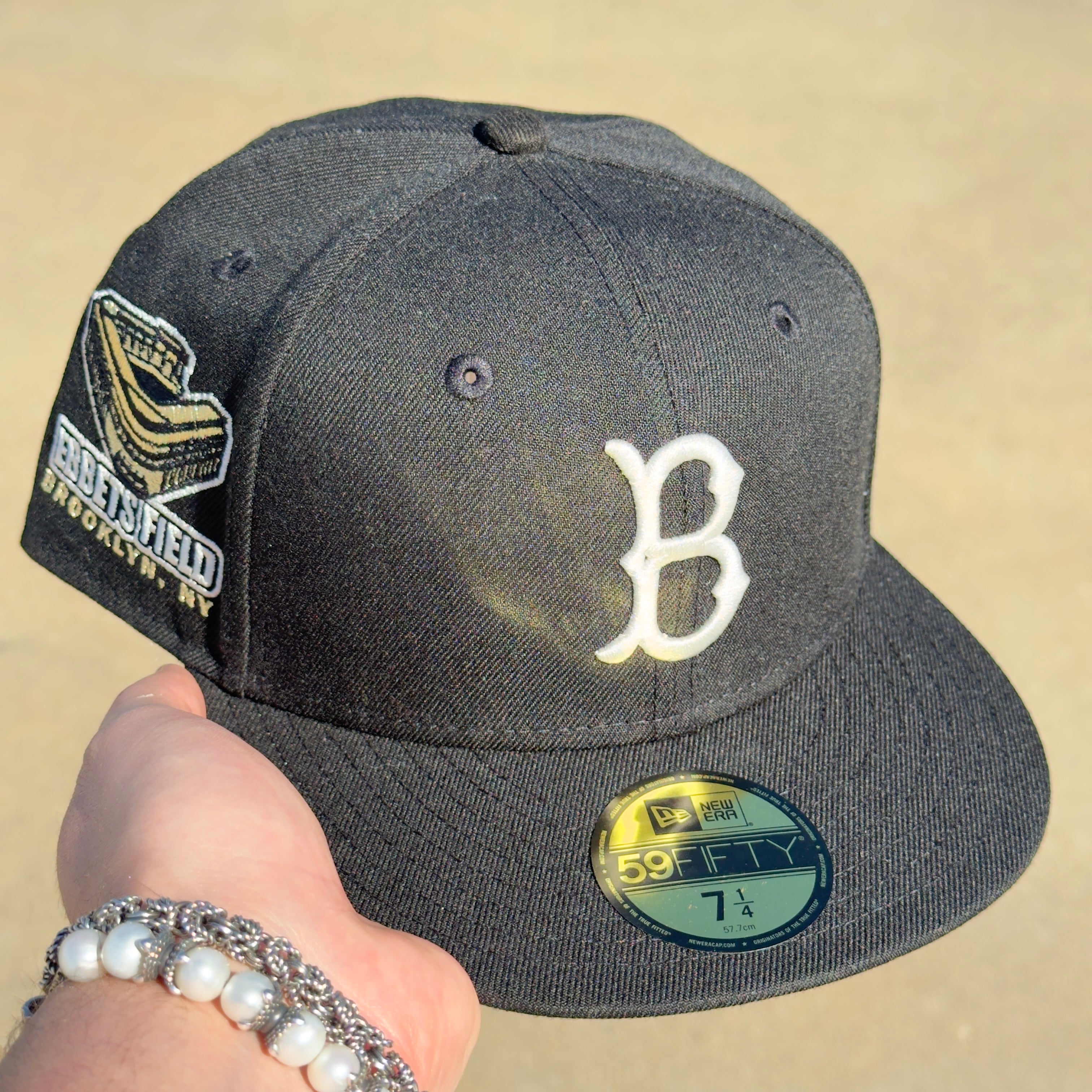 Black Brooklyn Dodgers Ebbets field 59fifty New Era Fitted Cap Hat