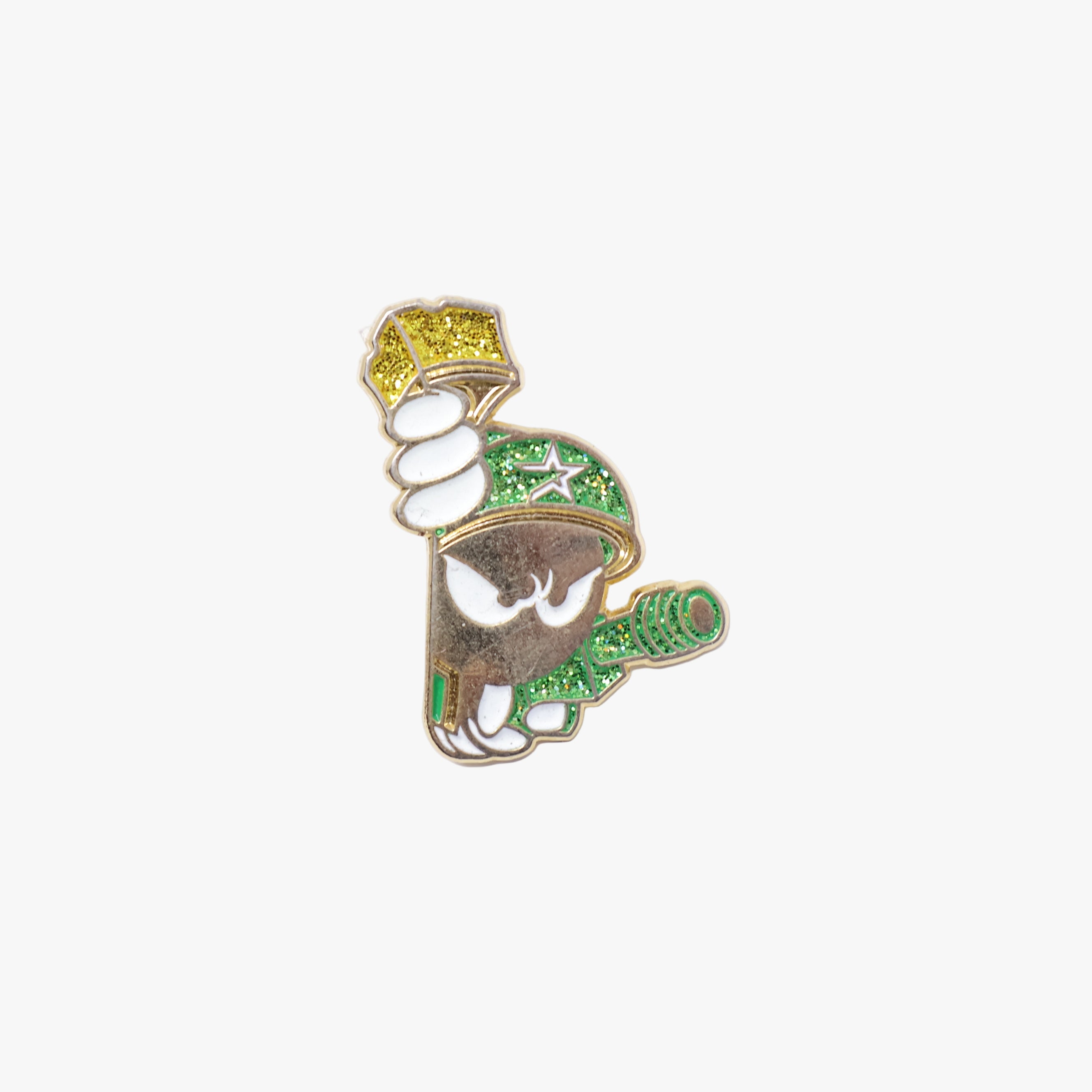 Green Glitter Cap/Gun Marvin the Martian Peeker Pin (GITD)