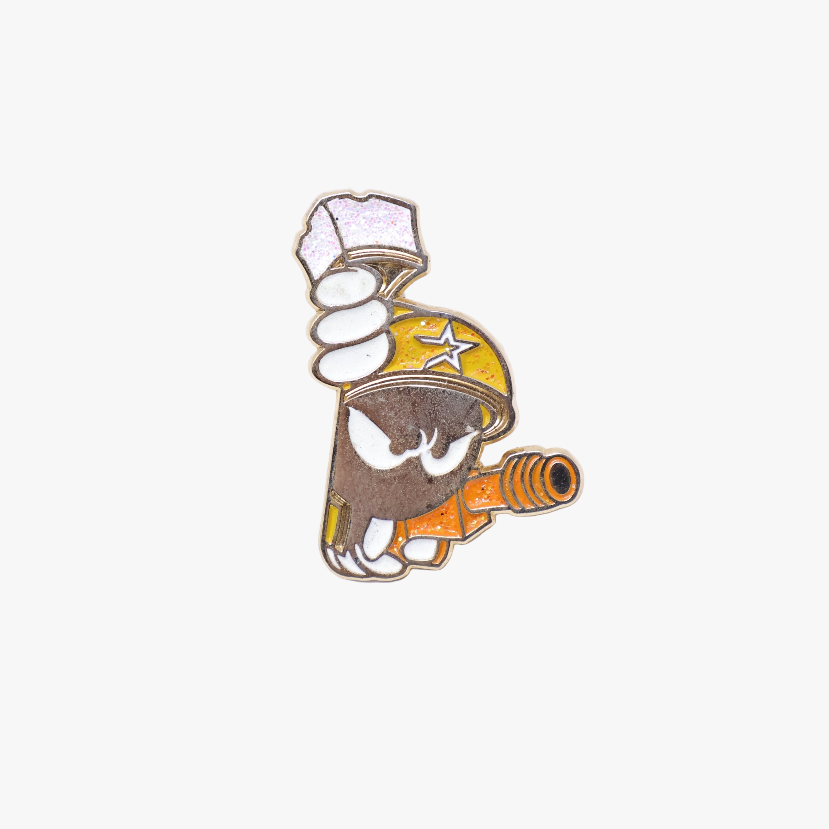 Orange Glitter Marvin the Martian Peeker Pin (GITD)