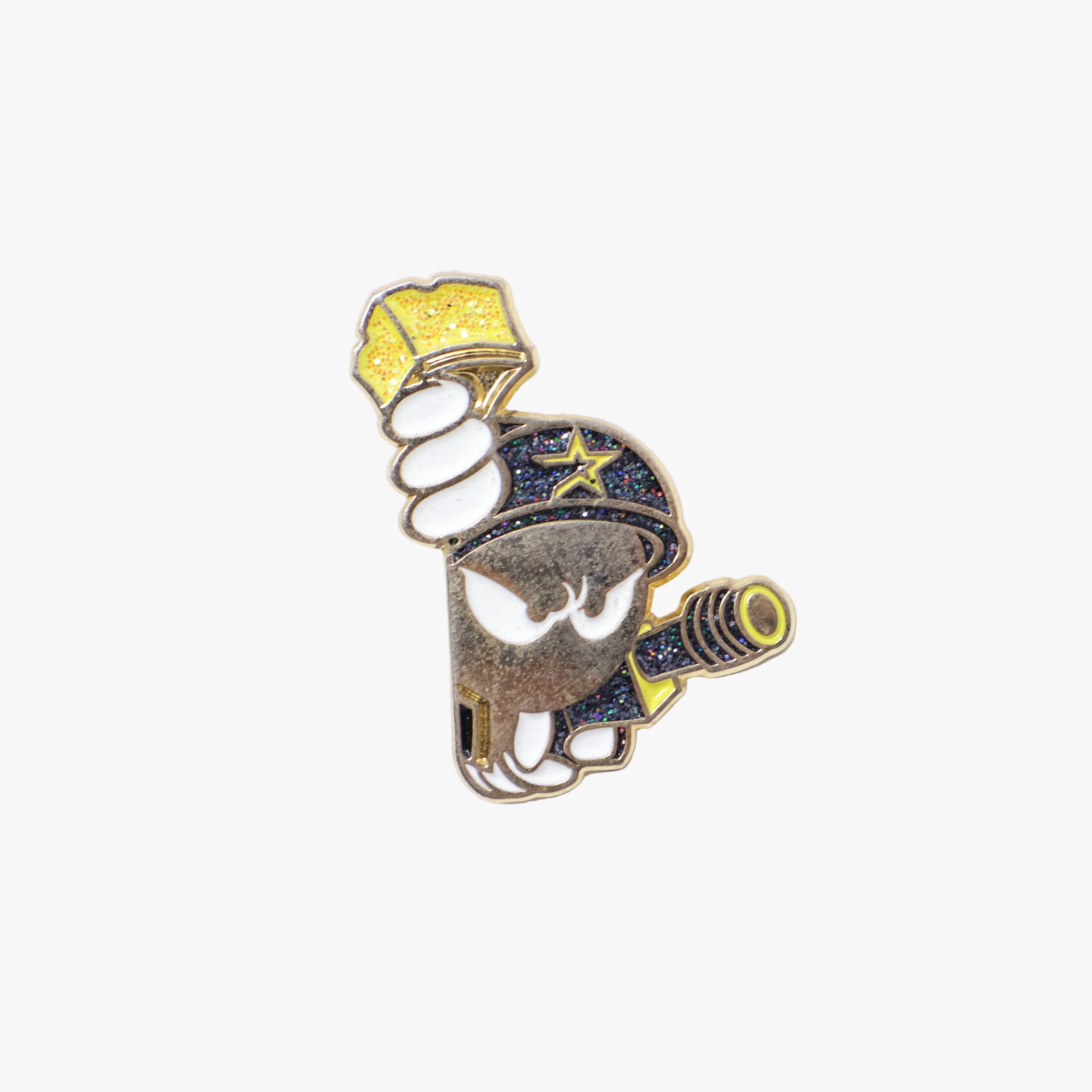 Black/Gold Glitter Marvin the Martian Peeker Pin (GITD)