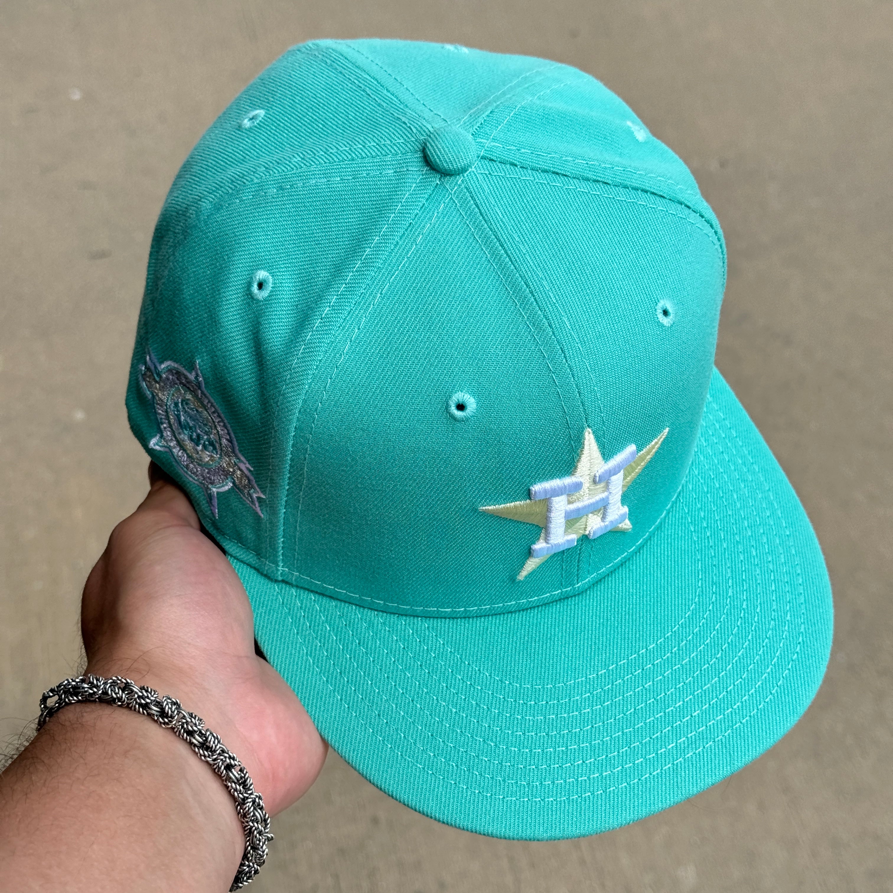 USED Tiffany Blue Houston Astros 1986 The Astrodome 59fifty New Era Fitted Hat Cap