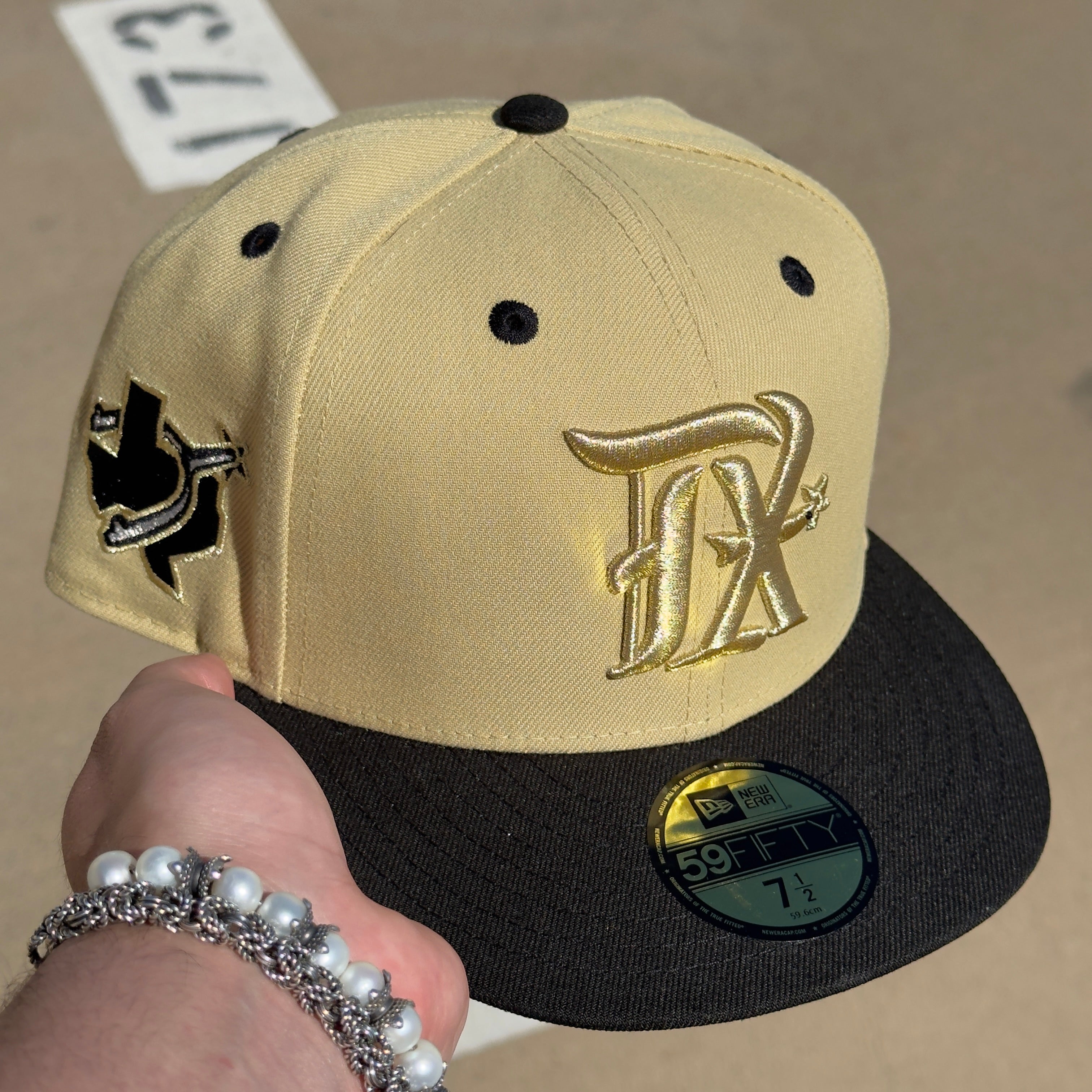 7 1/2 Vegas Gold Texas Rangers City Connect 59fifty New Era Fitted Cap Hat Sun