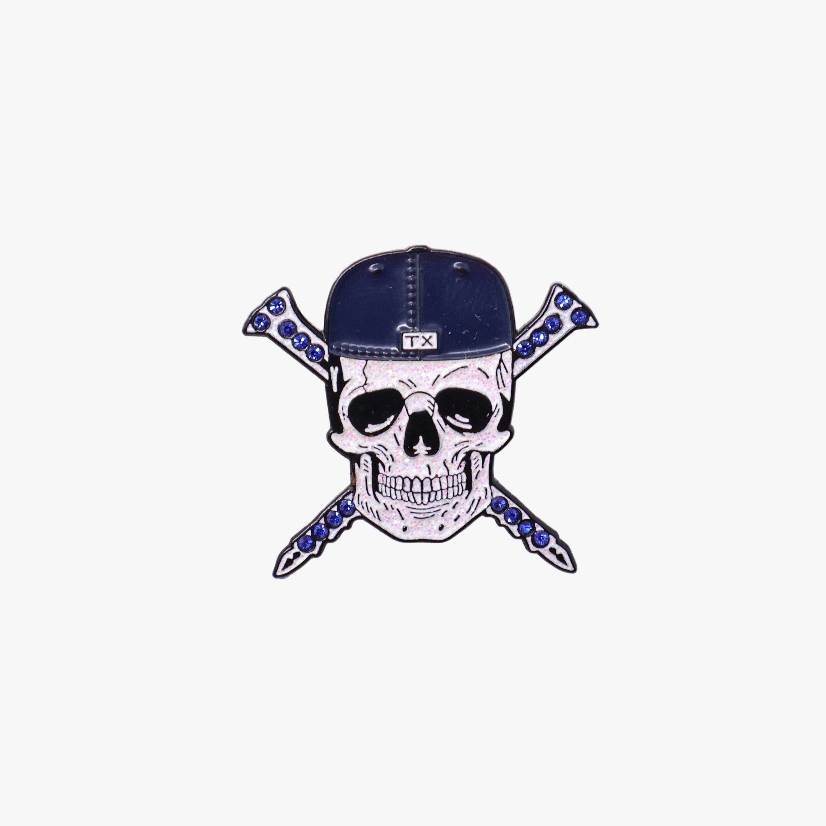 TXFitteds Skull Navy Cap / Blue Rhinestones Graphic Pin