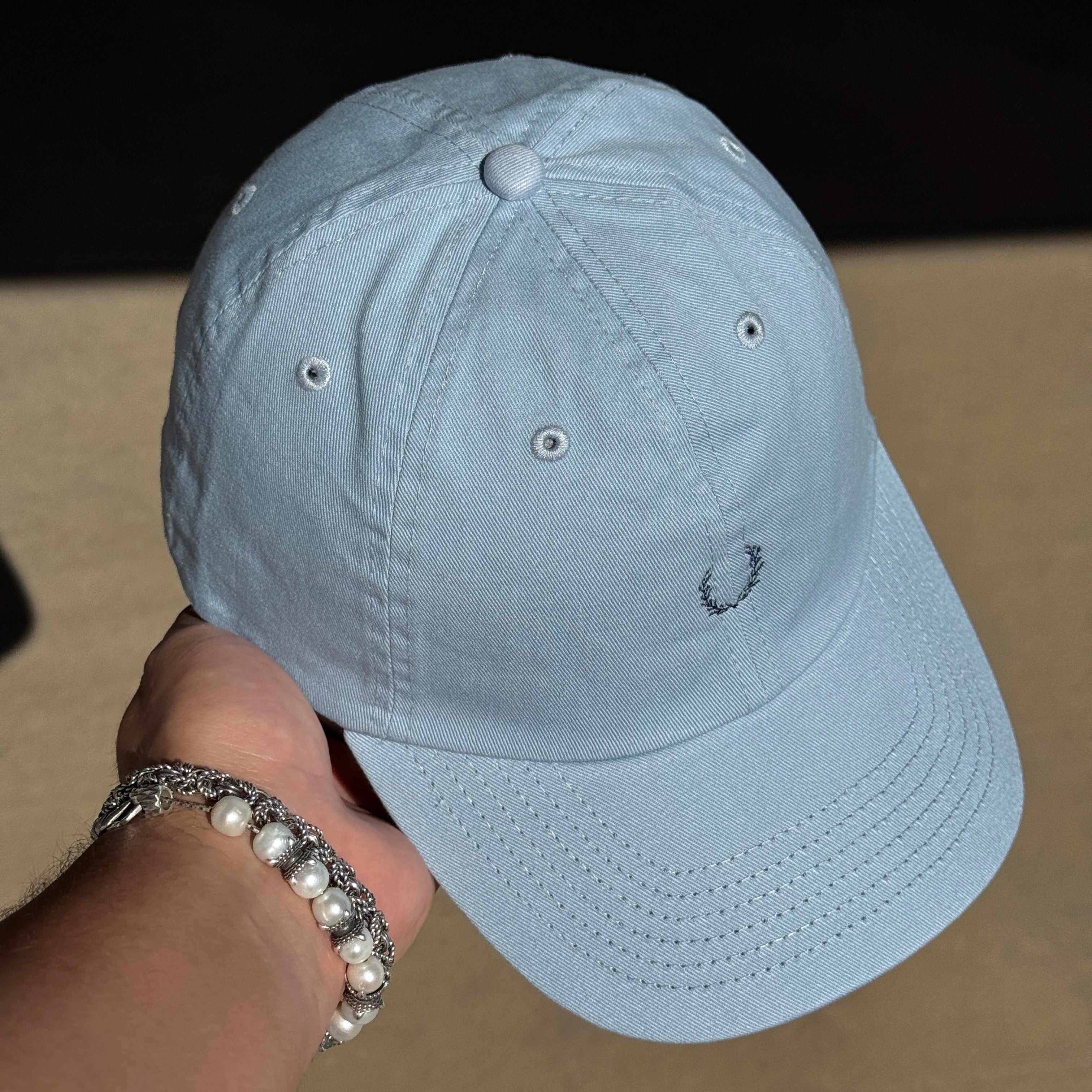 Sky Blue Fashion Cap Wreath Design Dad Hat Cap Adjustable