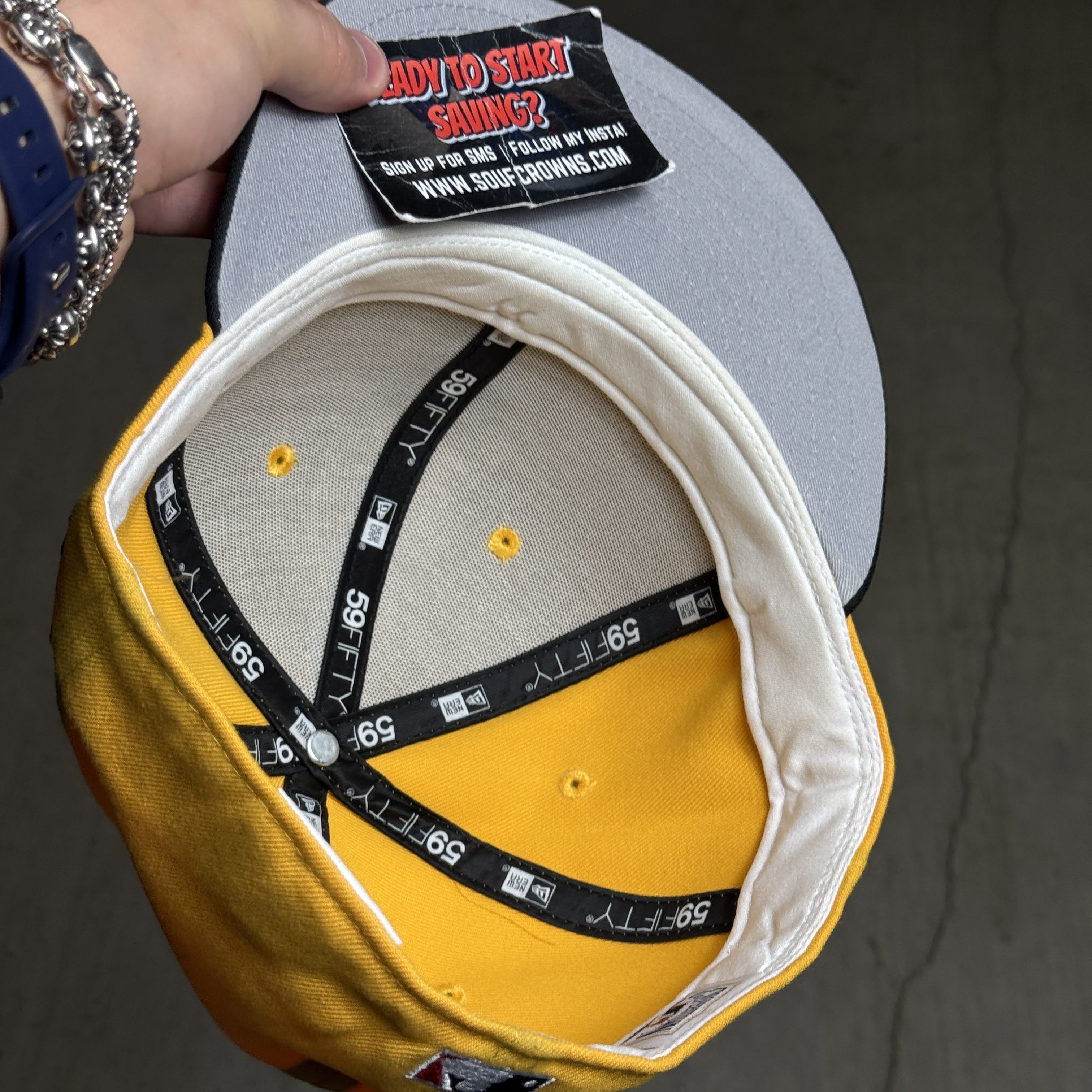 USED 3/4 Yellow Pittsburgh Pirates 1994 All Star Game 59fifty New Era Fitted Hat Cap