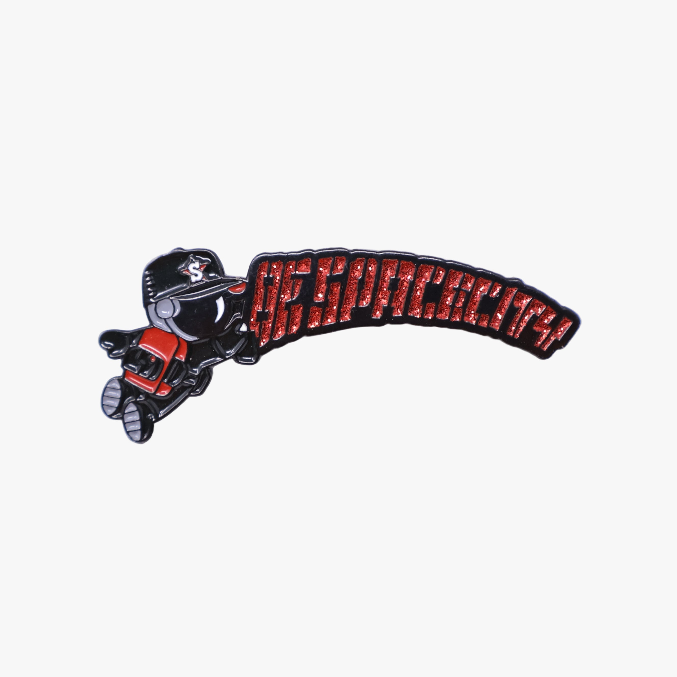 Black/Red Spacecity Brims "BE SPACECITY" Script Pin