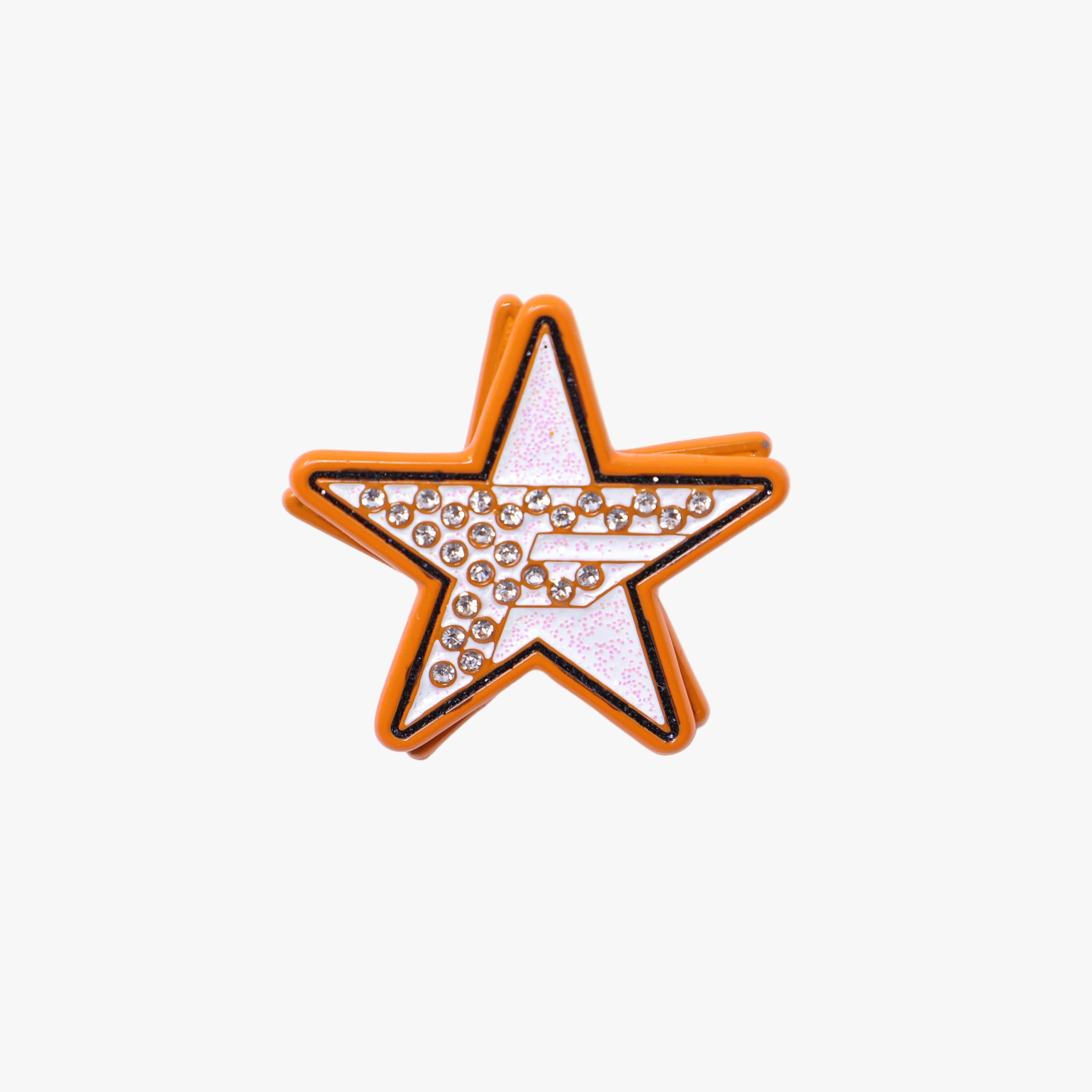Orange White Star Spinner Graphic Pin