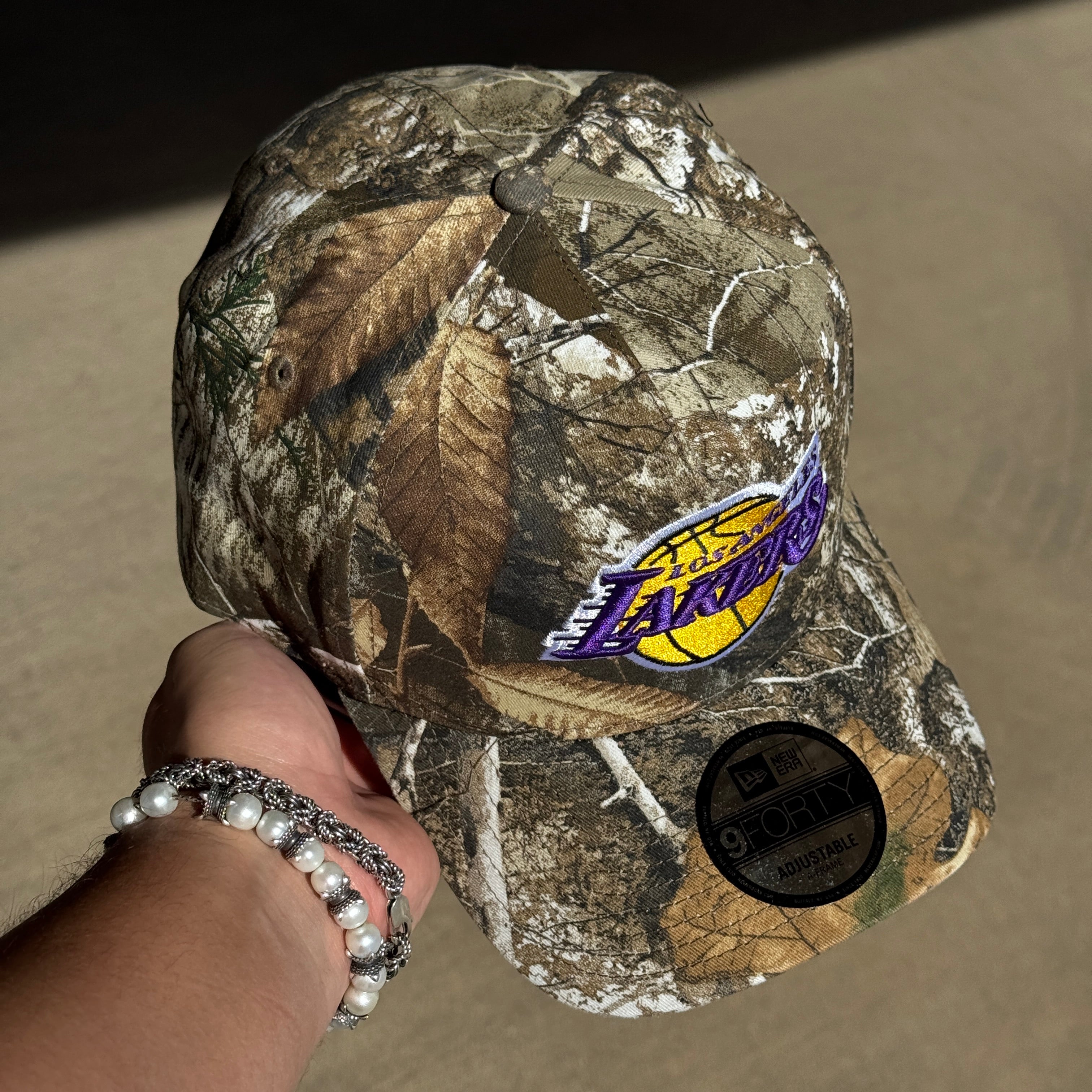 NWT Realtree Camo Los Angeles Lakers NBA 9Forty New Era Adjustable Snapback Hat