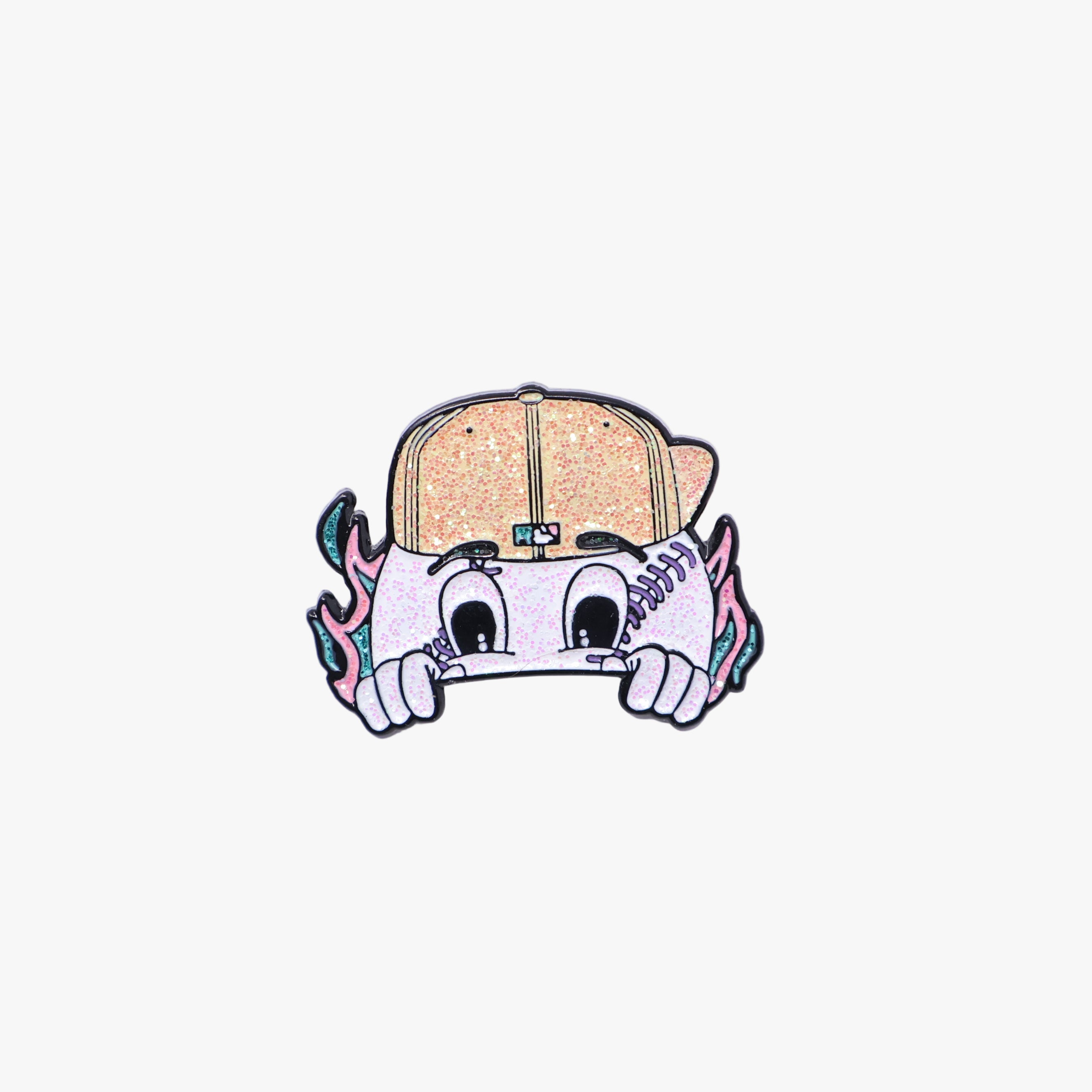 Baseball Peach Cap Peeker Pin