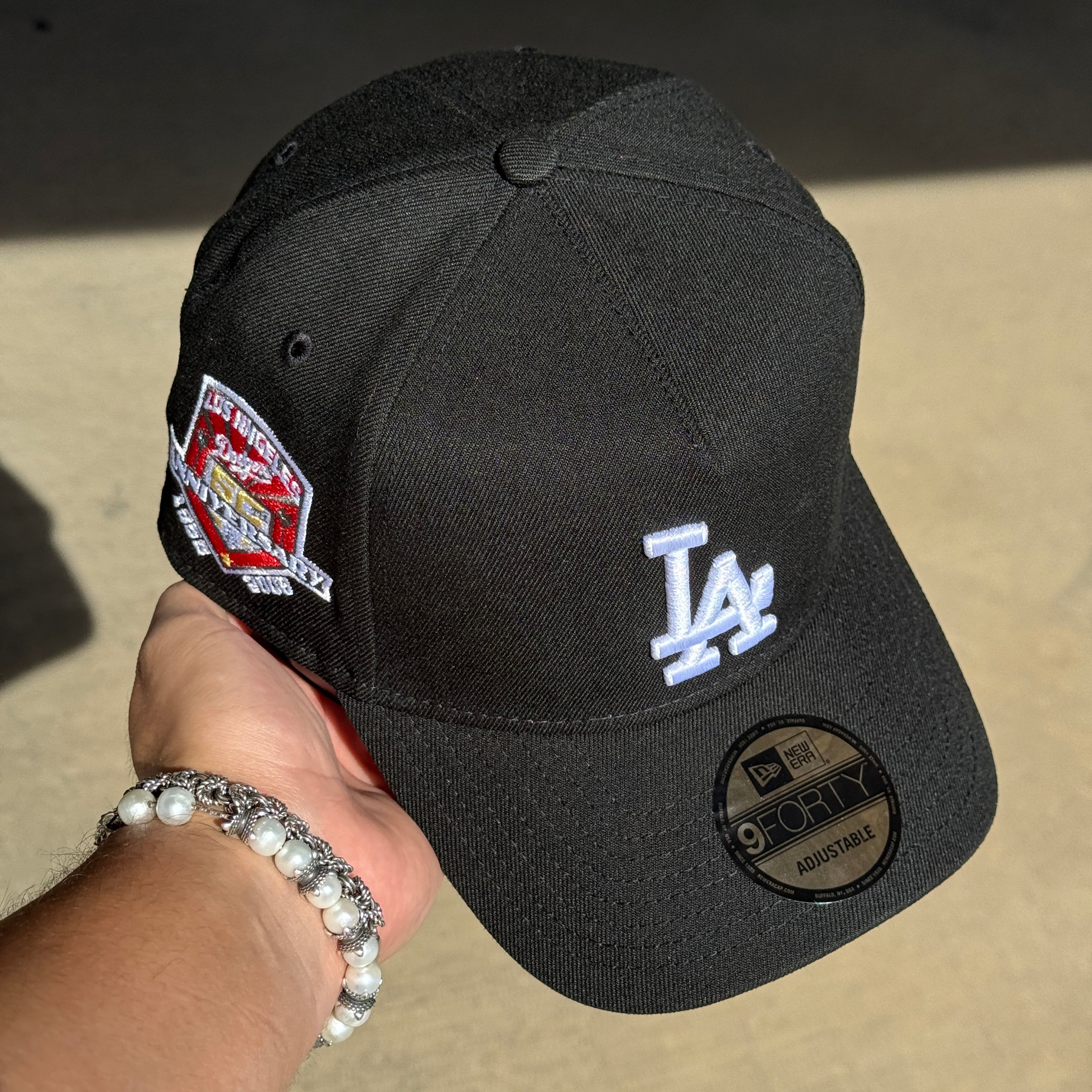 NWT Black Los Angeles Dodgers 50th Anniversary 9Forty New Era Adjustable Snapback Hat