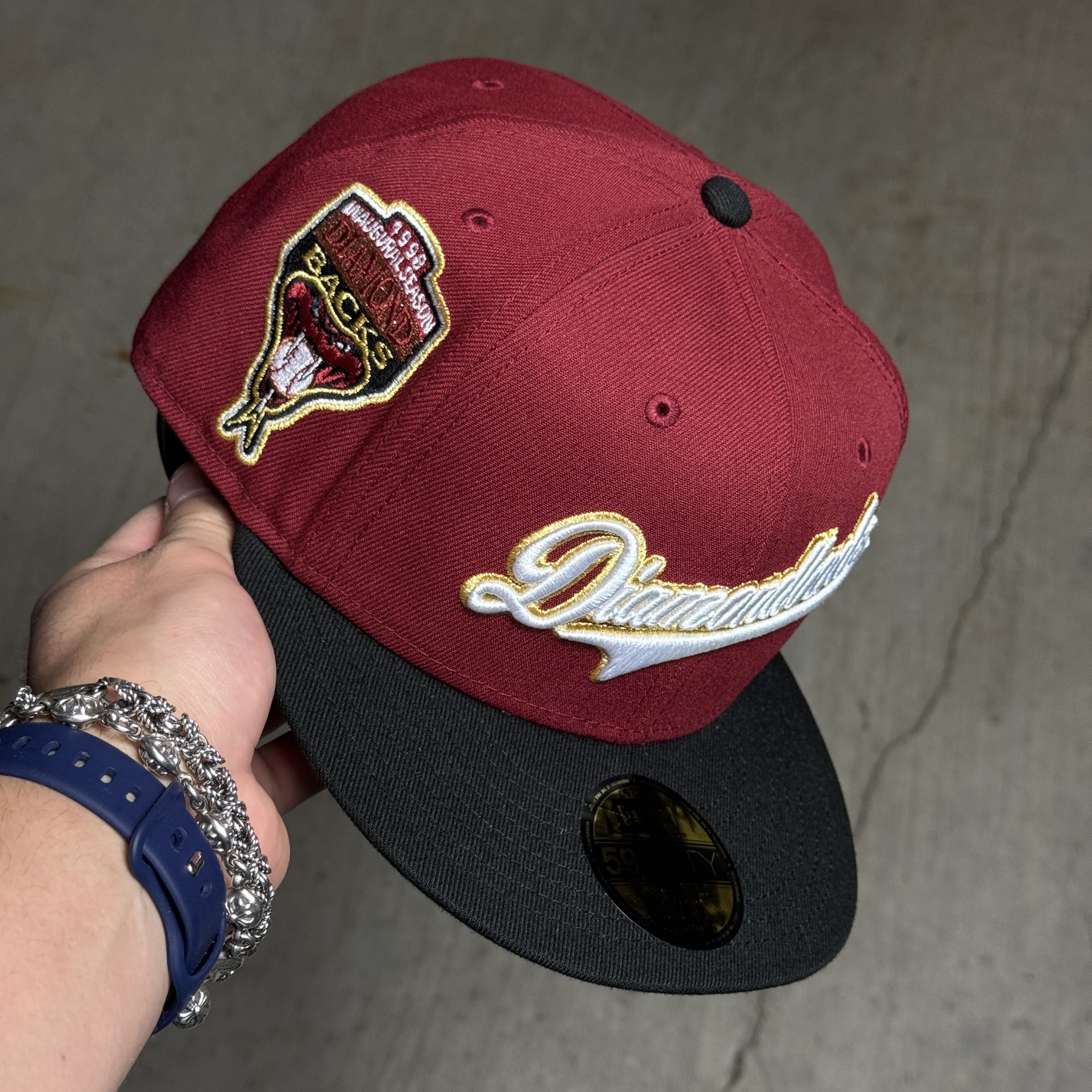 NWT 3/4 Maroon Arizona Diamondbacks 1998 Inaugural 59fifty New Era Fitted Hat Cap