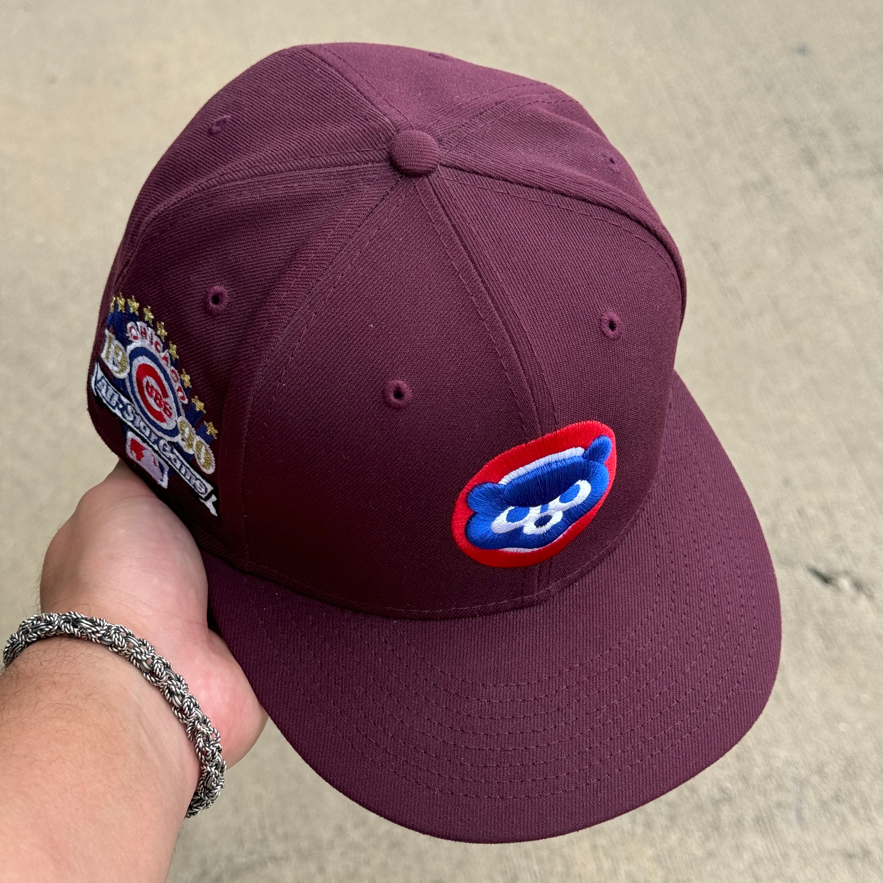 USED Maroon Chicago Cubs 1990 All Star Game 59fifty New Era Fitted Hat Cap