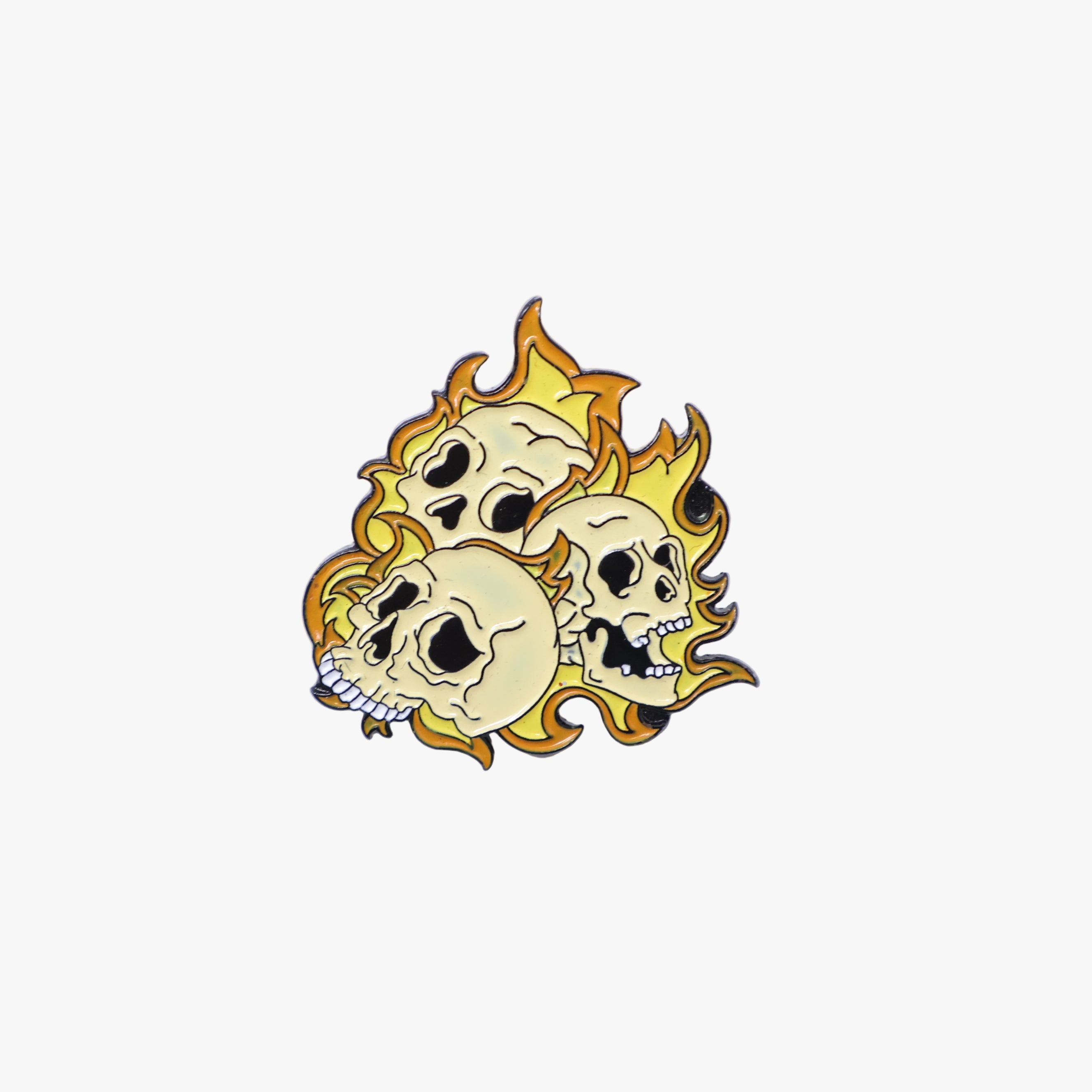 Fire Skulls Graphic Pin