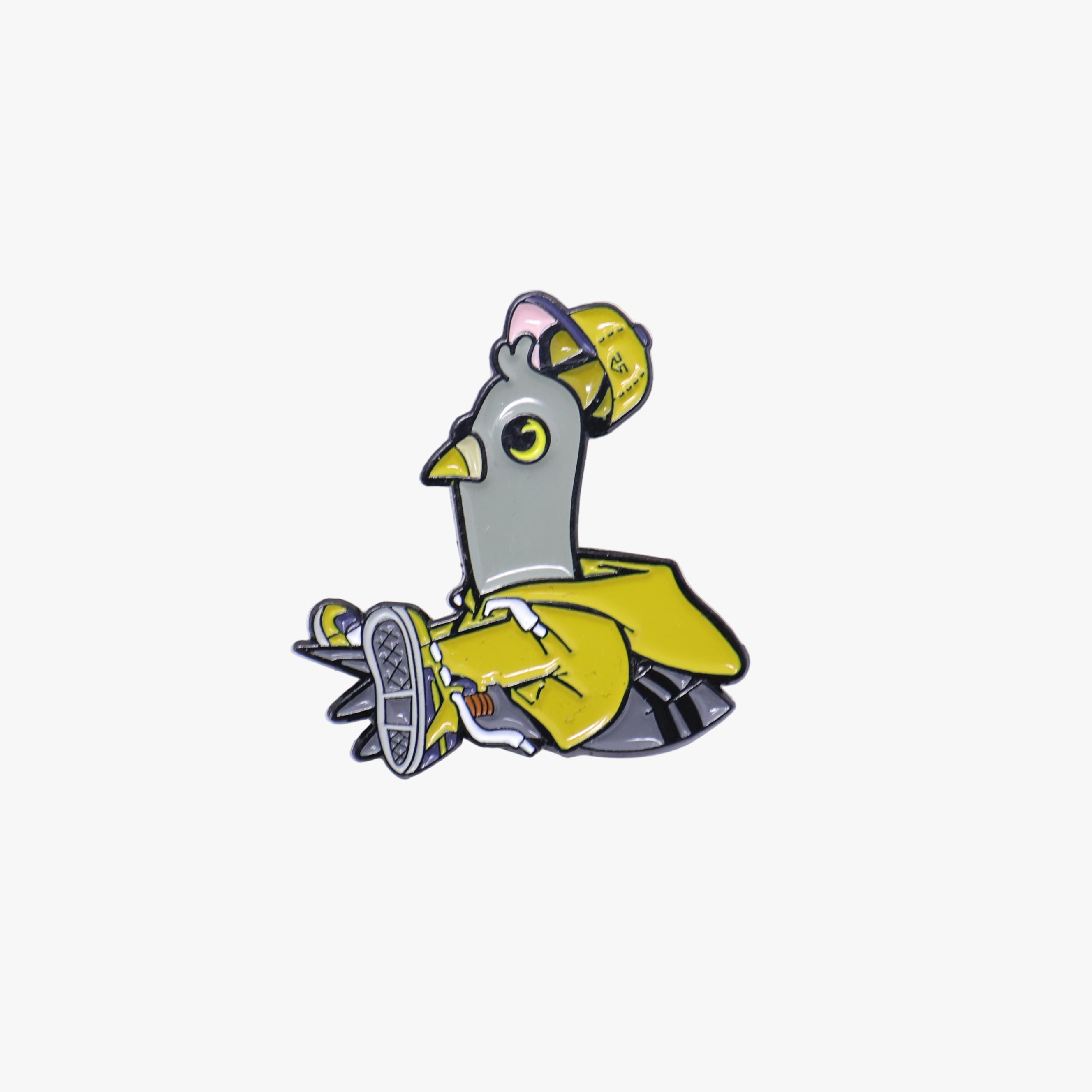 Yellow Resting Pigeon Graphic Pin