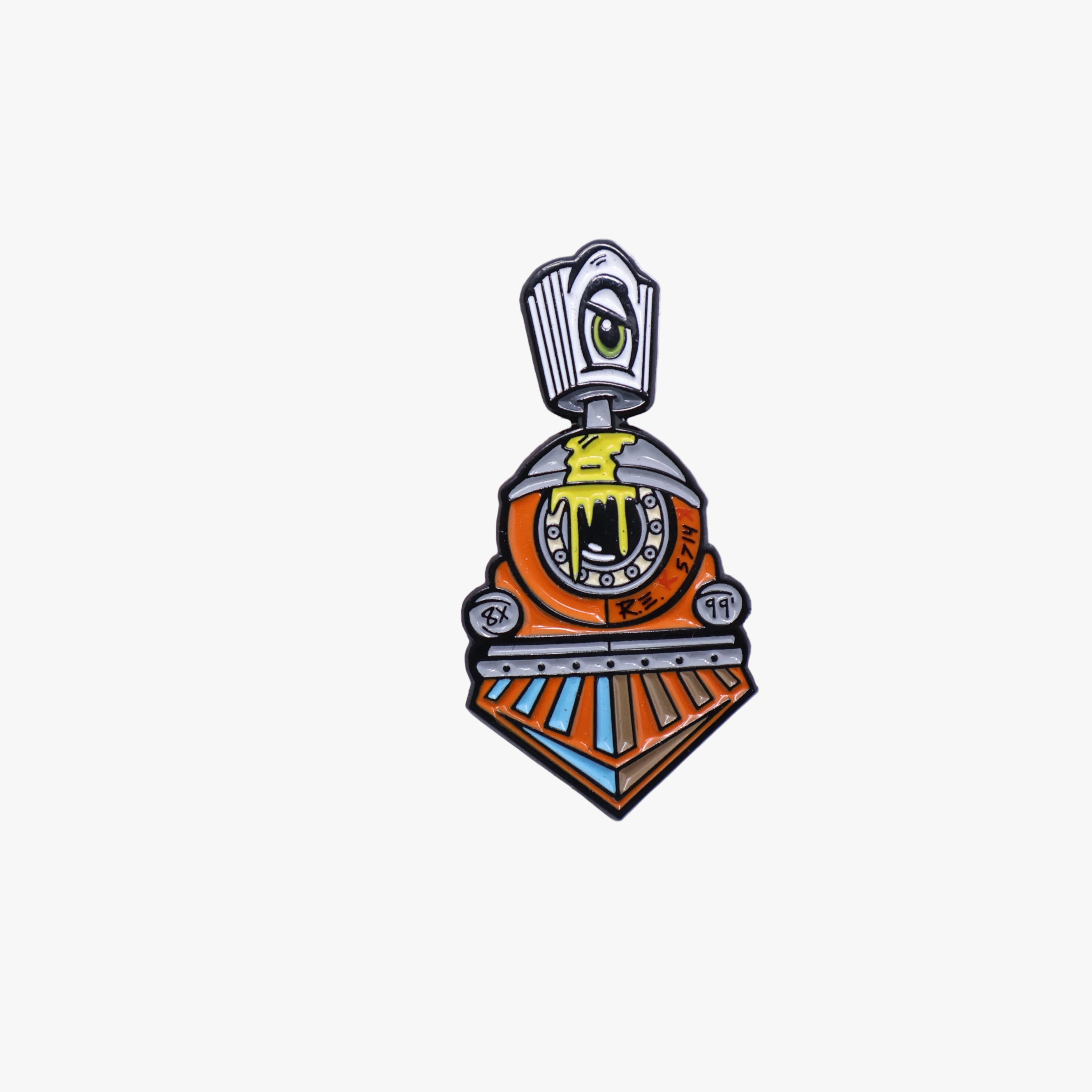 UmbrellaHeights Orange Round Rock Graphic Pin