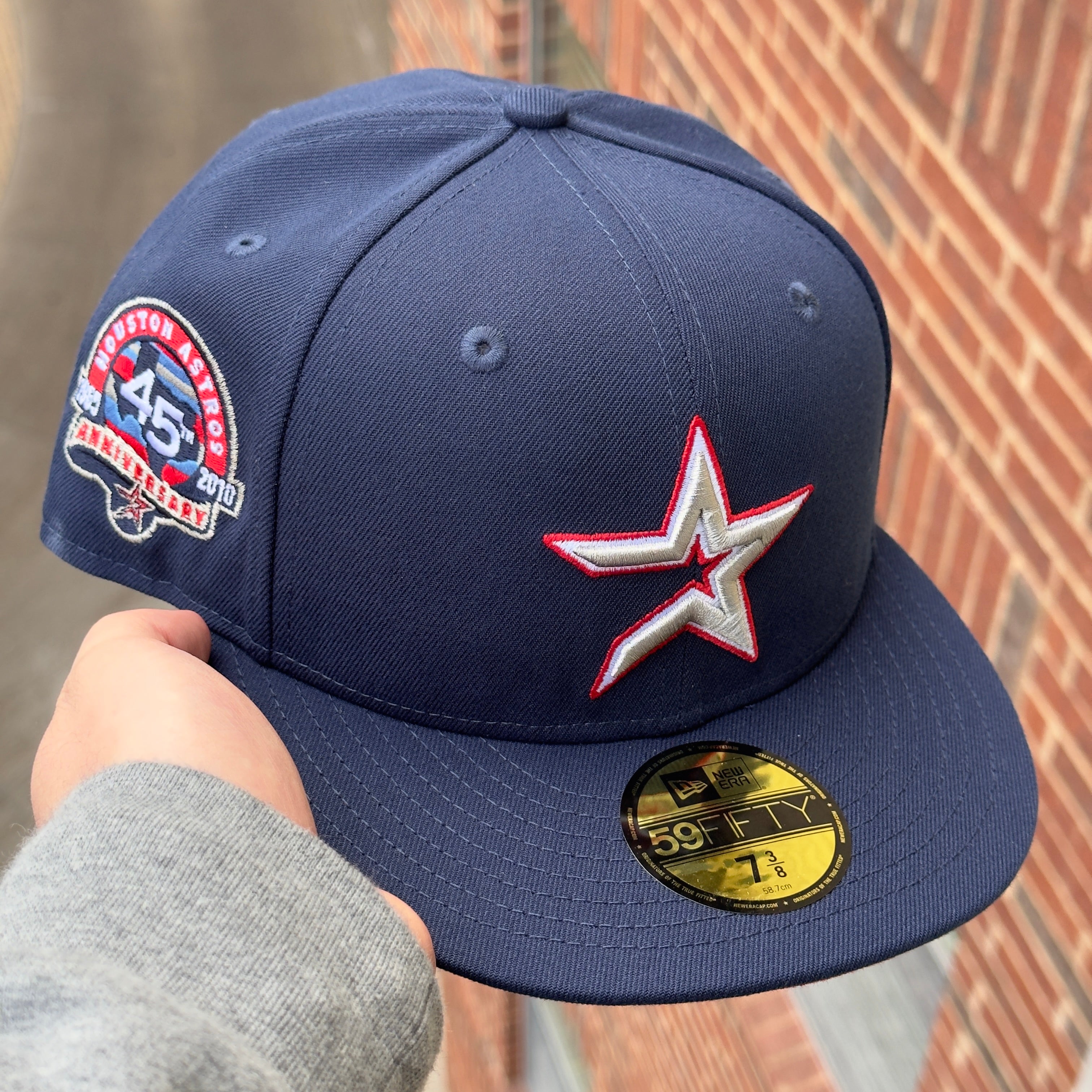 Navy Houston Astros 45th Anniversary Rockets Crossover 59fifty New Era Fitted
