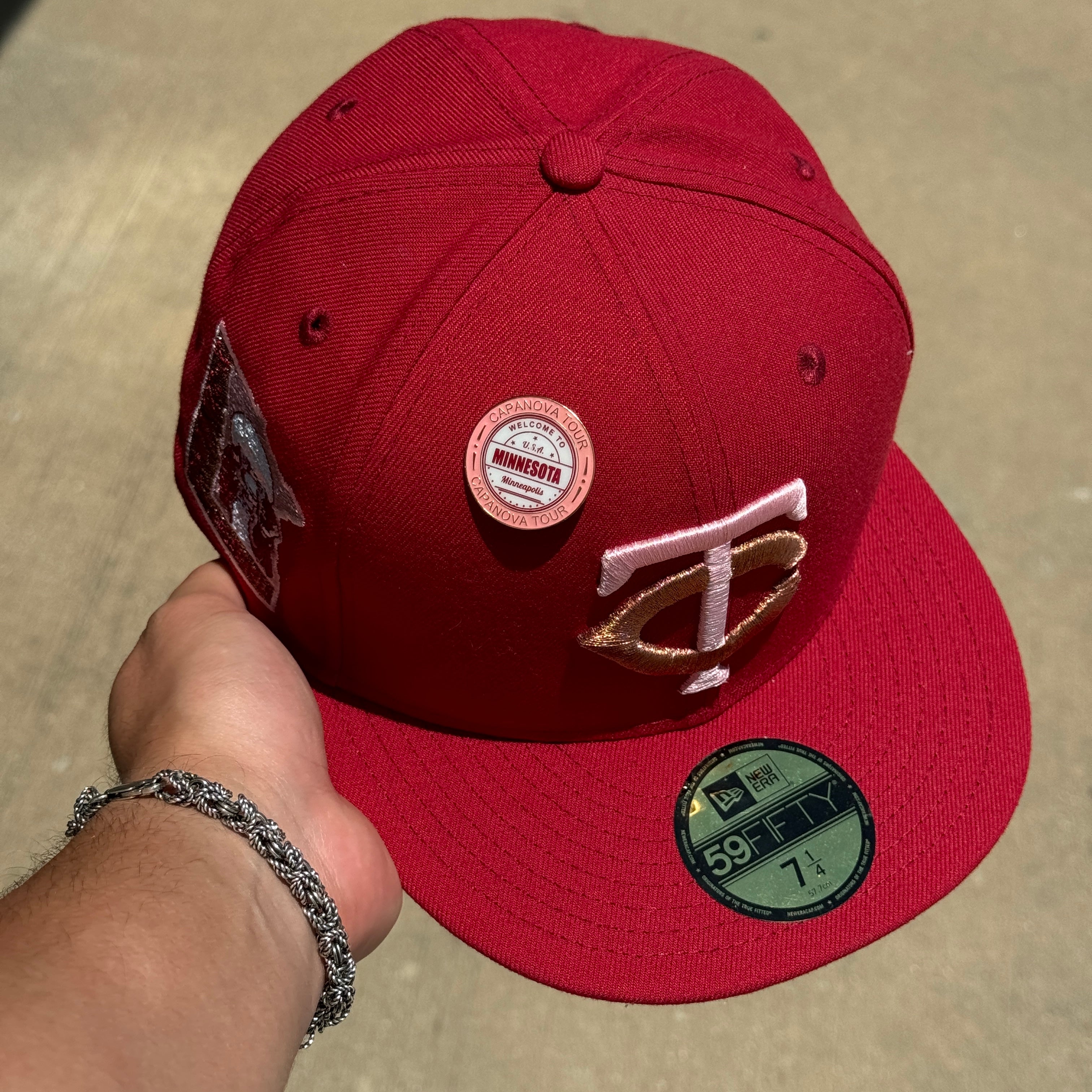 Burgundy Minnesota Twins 19 All Star Game 65 Velvet 59fifty New Era Fitted Hat Cap