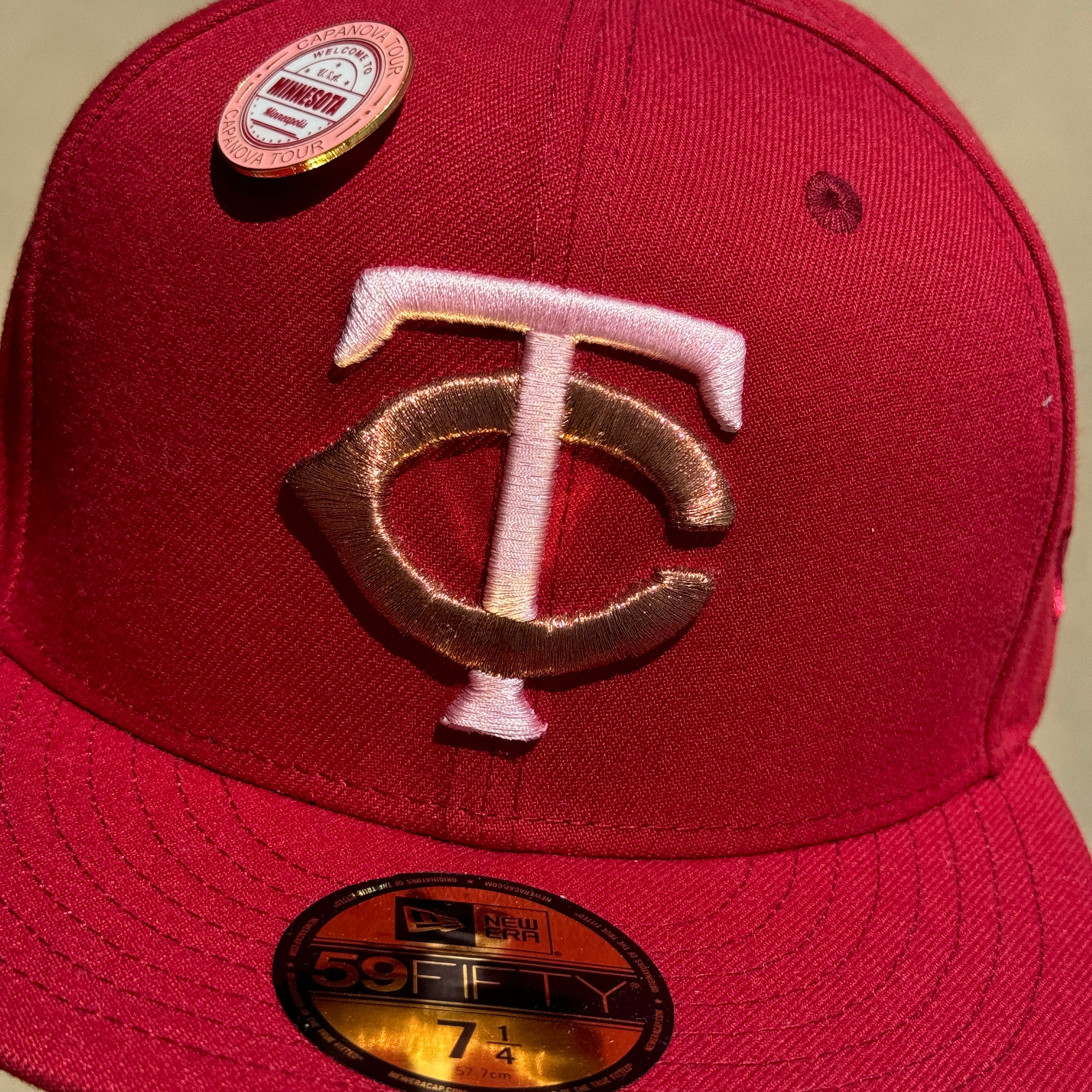 Burgundy Minnesota Twins 19 All Star Game 65 Velvet 59fifty New Era Fitted Hat Cap