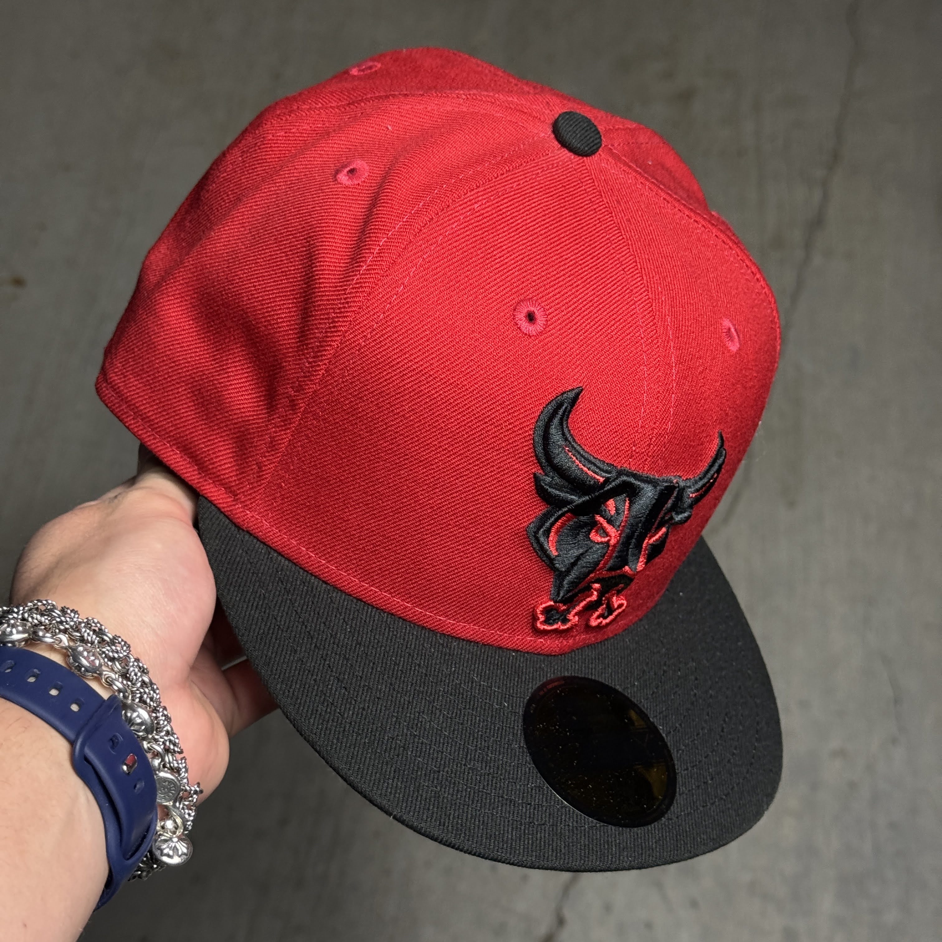NWT 5/8 Red San Antonio Rampage AHL Bull 59fifty New Era Fitted Hat Cap