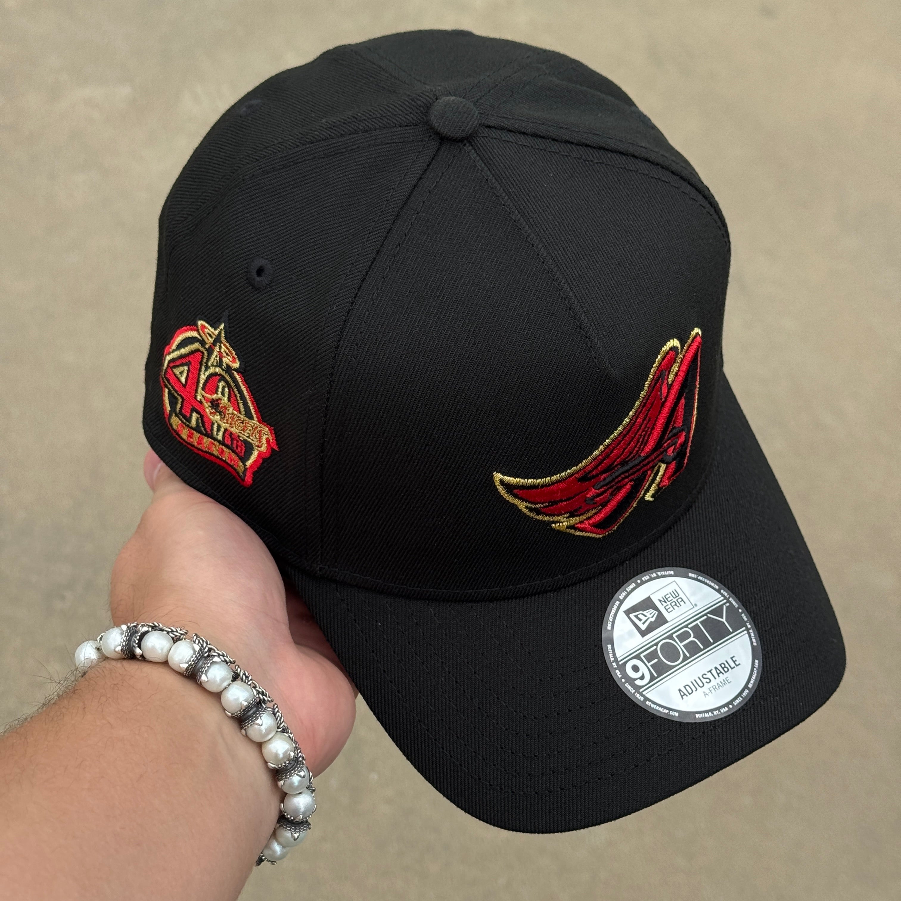 NWT Black Los Angeles Angels 40th Season 9Forty New Era Adjustable Snapback Hat