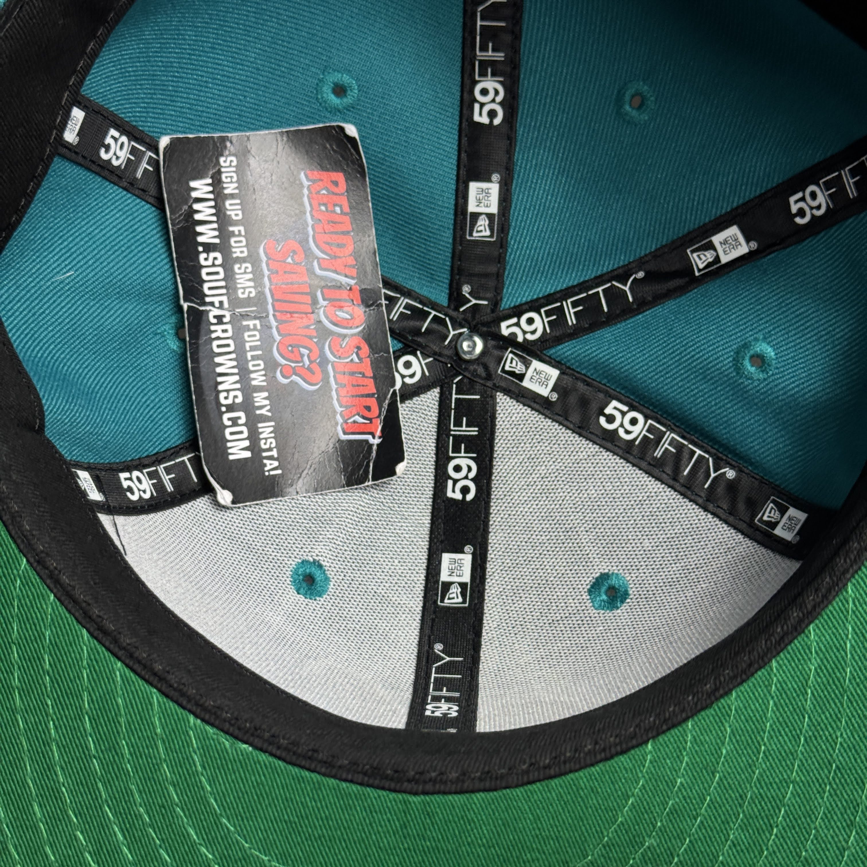 NWT 5/8 Teal Milwaukee Brewers County Stadium 59fifty New Era Fitted Hat Cap