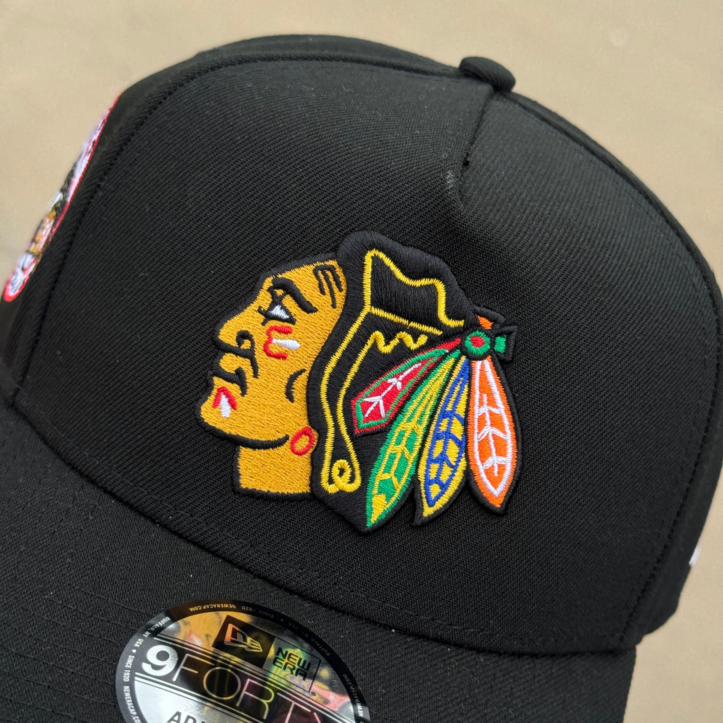 NWT Black Chicago Blackhawks NHL 9Forty New Era Adjustable Snapback Ha Souf Crowns