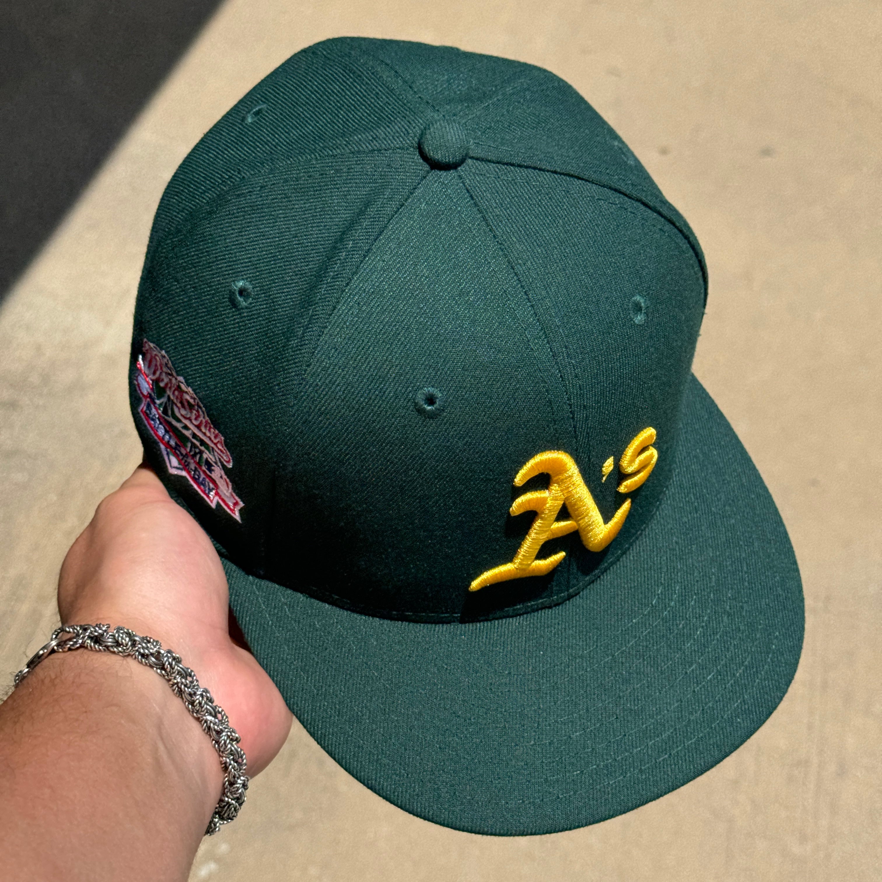 USED Green Oakland Athletics 1989 World Series 59fifty New Era Fitted Hat Cap