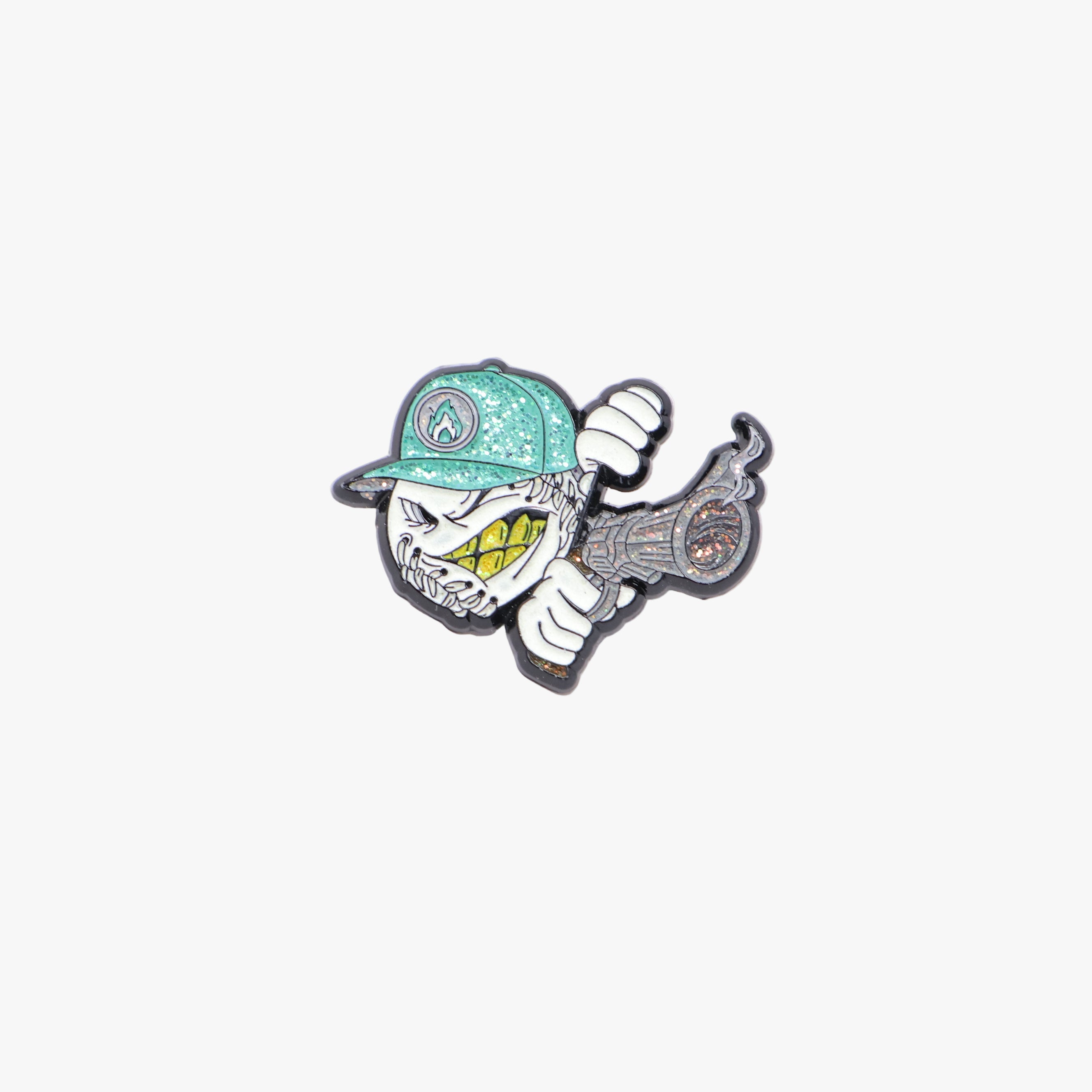 Classic Shooter Baseball Turquoise Cap Brim Peeker Pin (GITD)