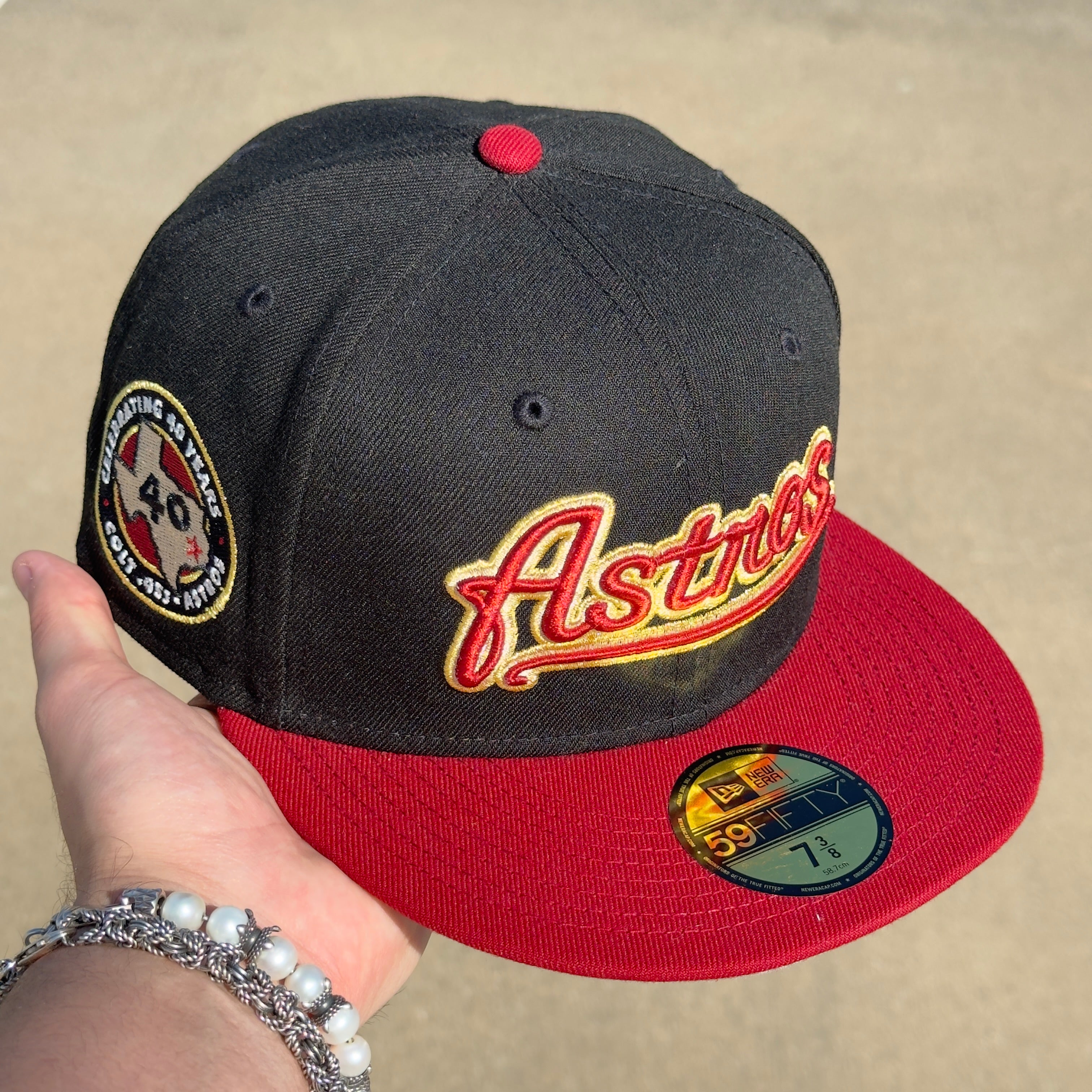 7 3/8 Houston Astros Celebrating 40 Years 59fifty New Era Fitted Cap Hat