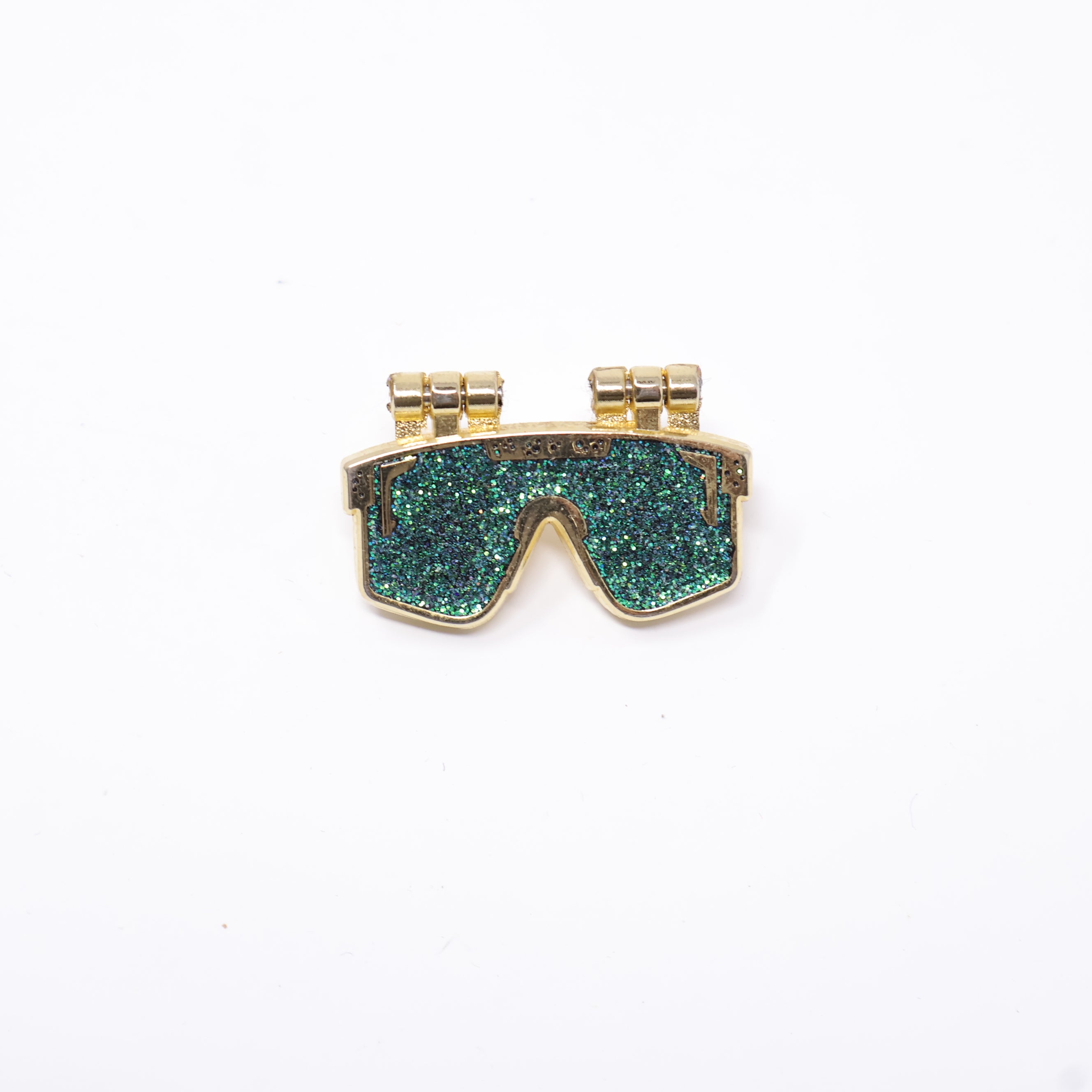Green Glitter Gold Plating Sunglasses (Mechanical) Graphic Pin