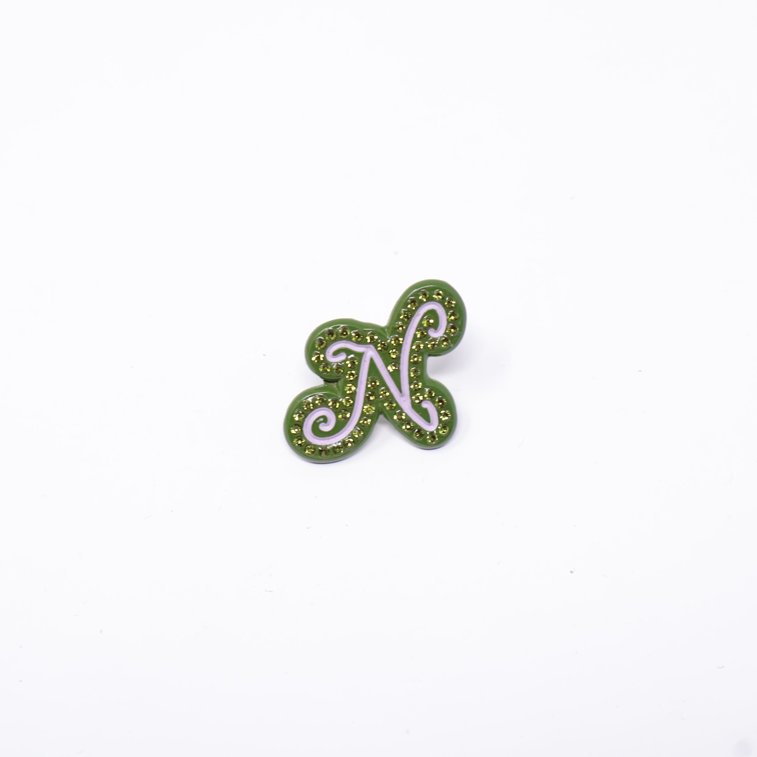 Green Pink Letter N Graphic Pin