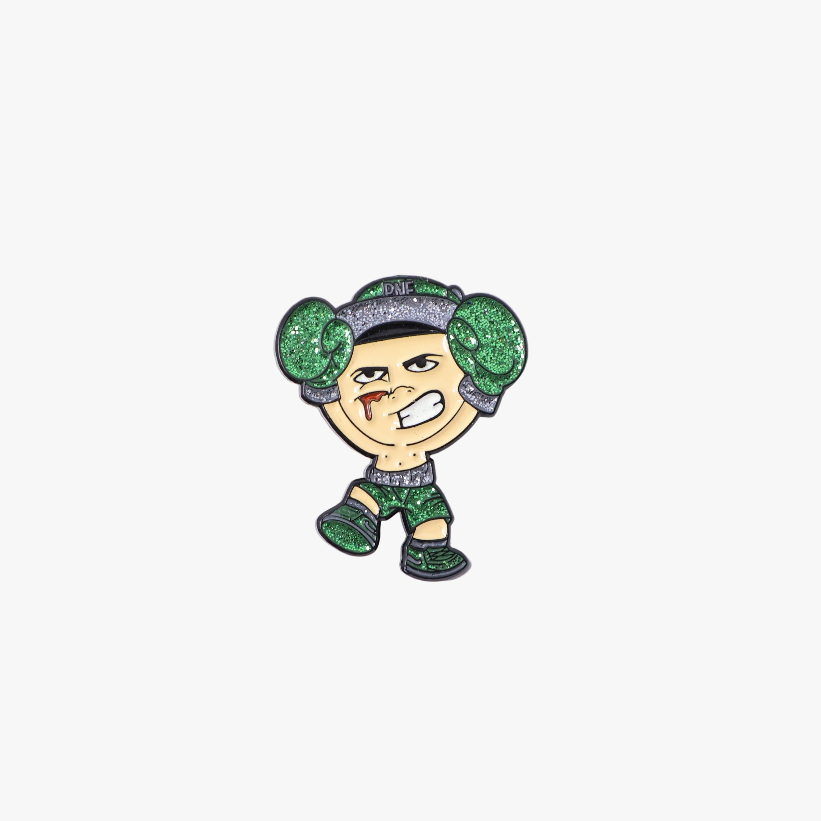 Fighter Boxer Green Gloves/Cap Gray UV Graphic Pin