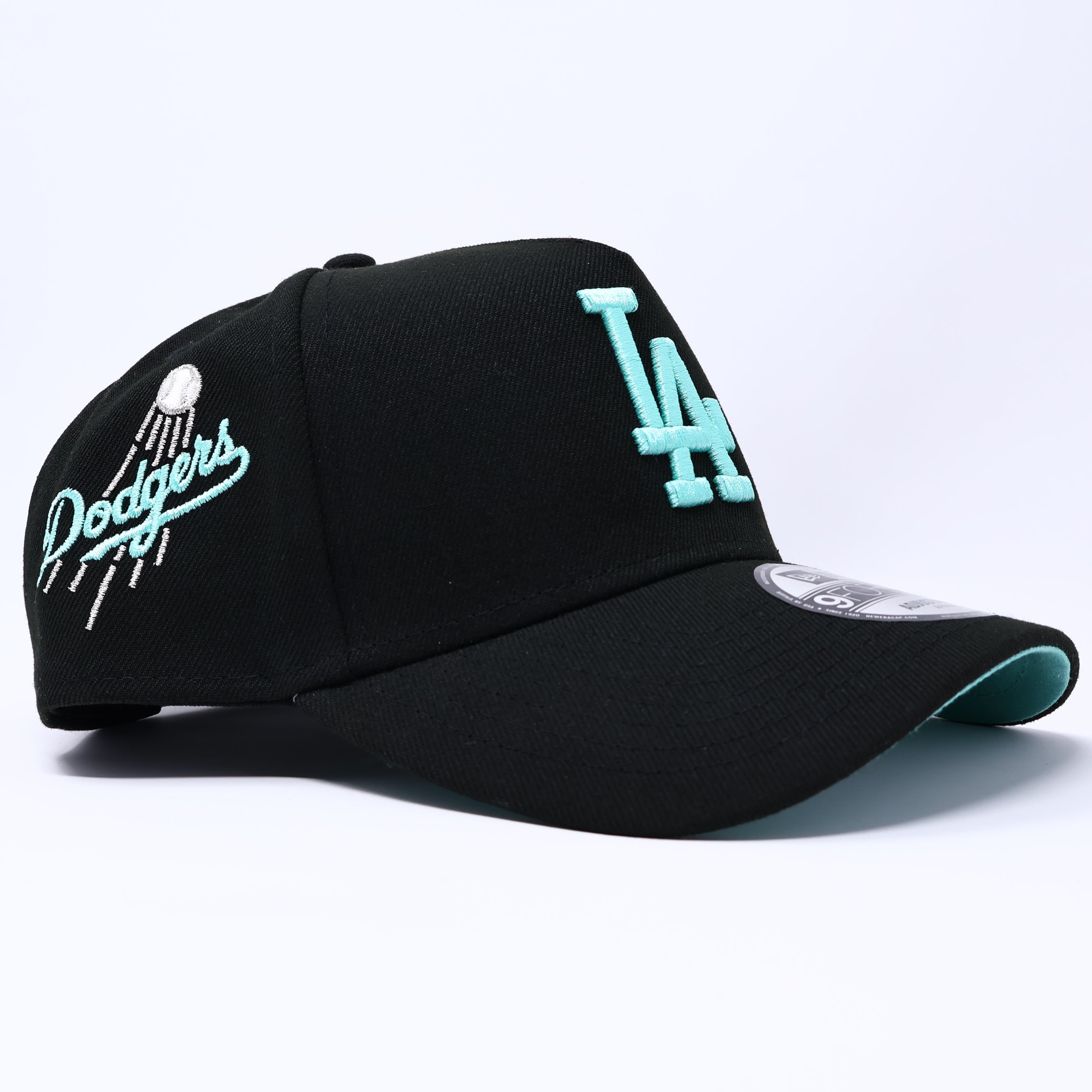 NWT Black Los Angeles Dodgers Script 9Forty New Era Adjustable Snapback Hat 5 Panel