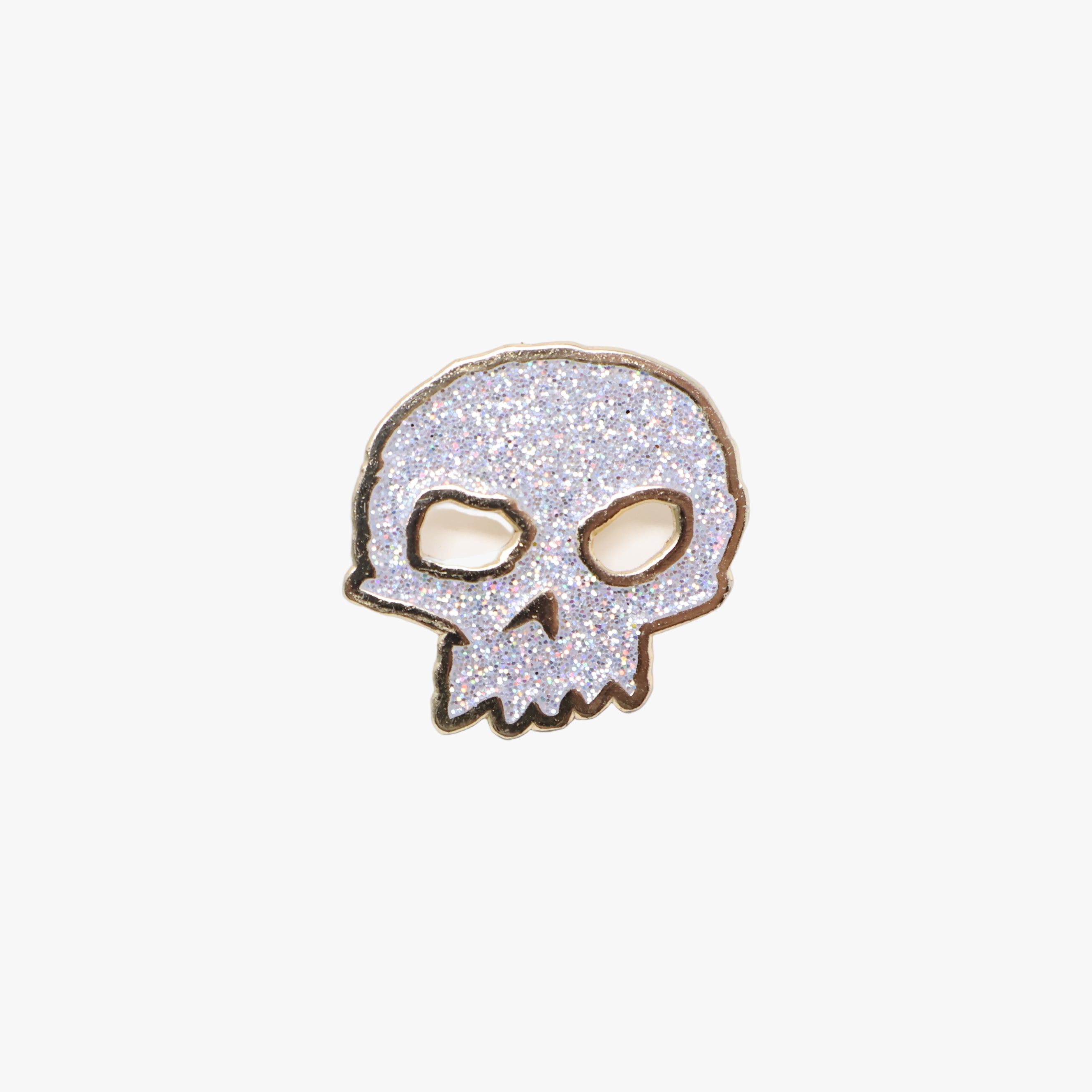Skull (gold metal) Rainbow glitter Graphic Pin