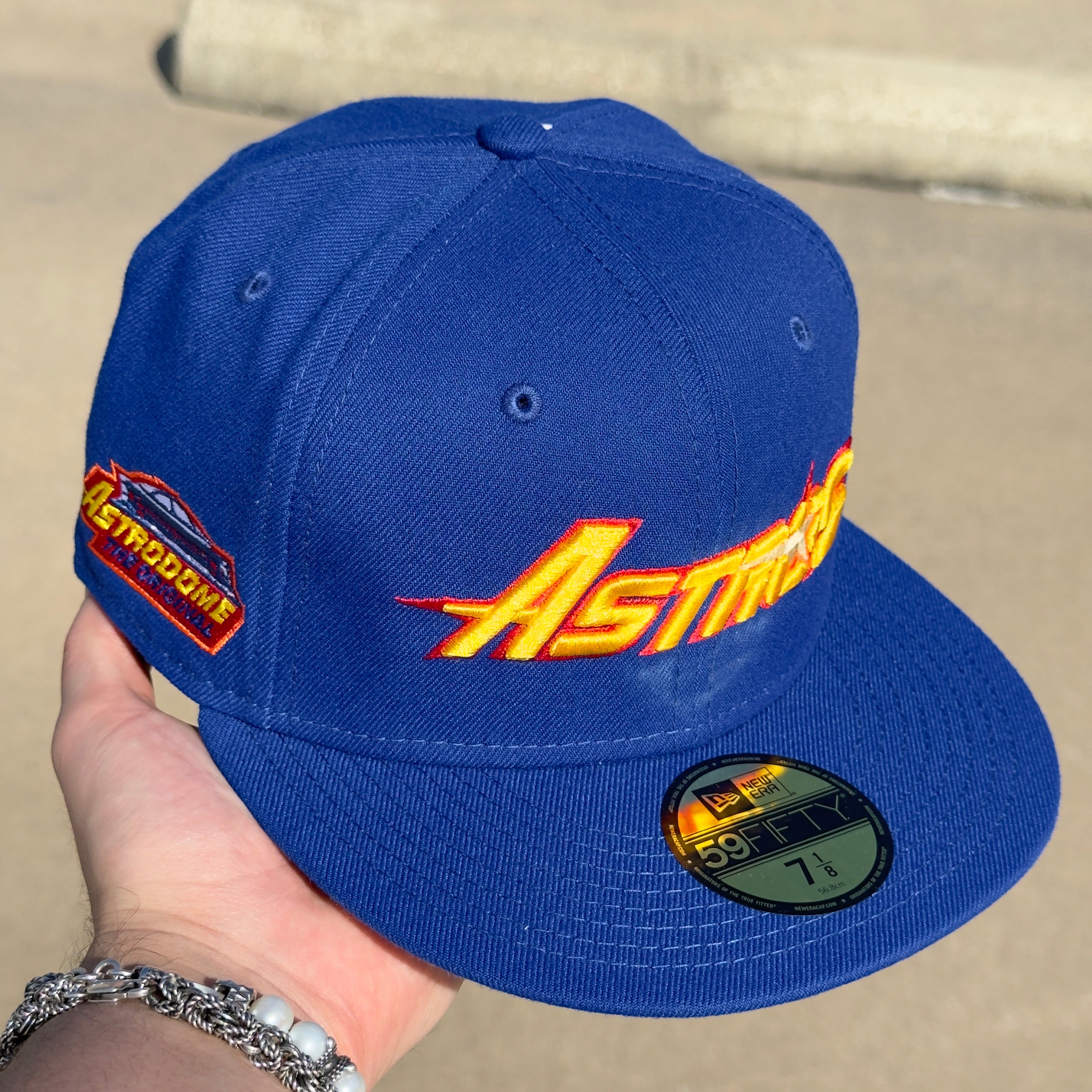 Blue Houston Astros Astrodome 8th MLB 59fifty New Era Fitted Cap Hat Sun