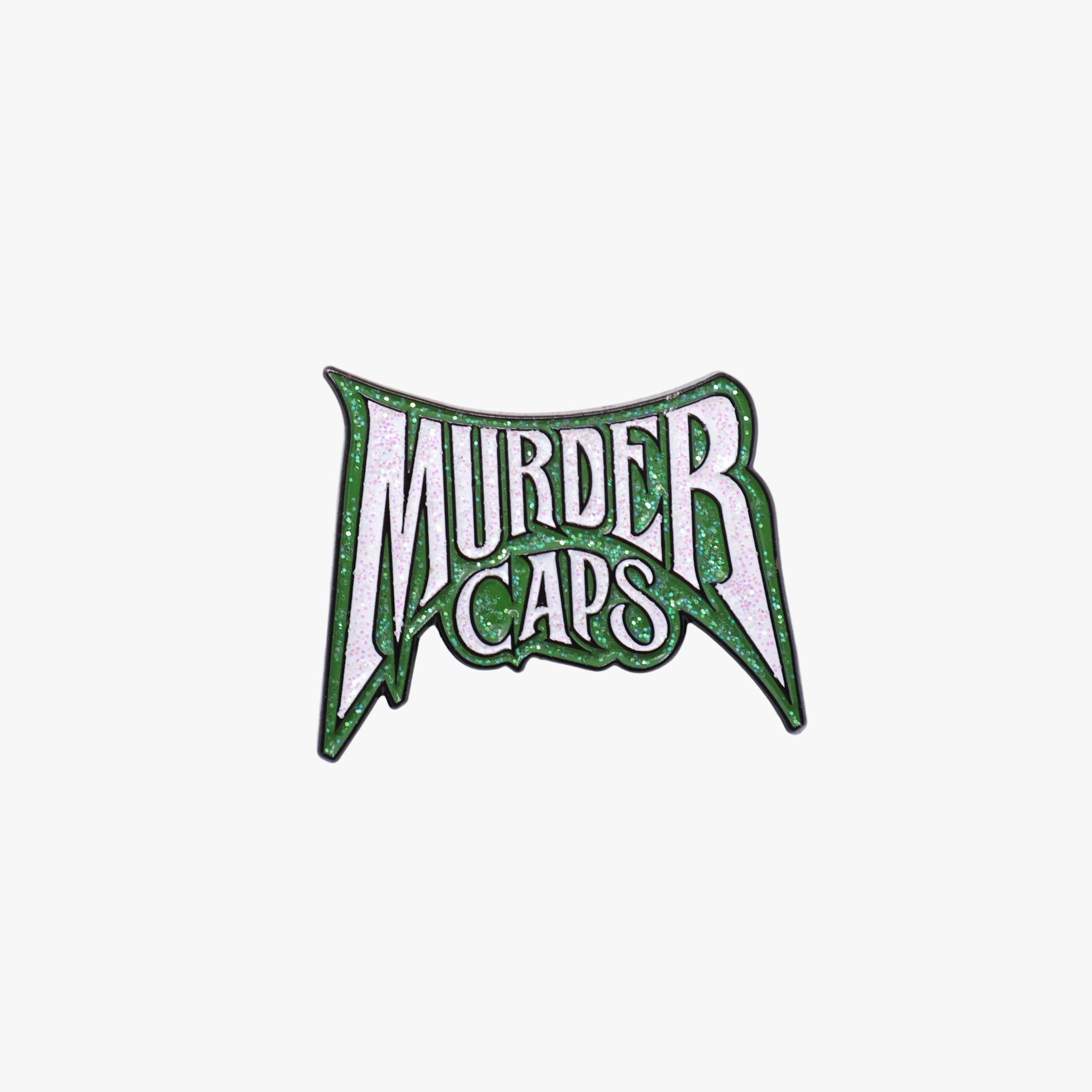 Green White Murder Caps Graphic Pin