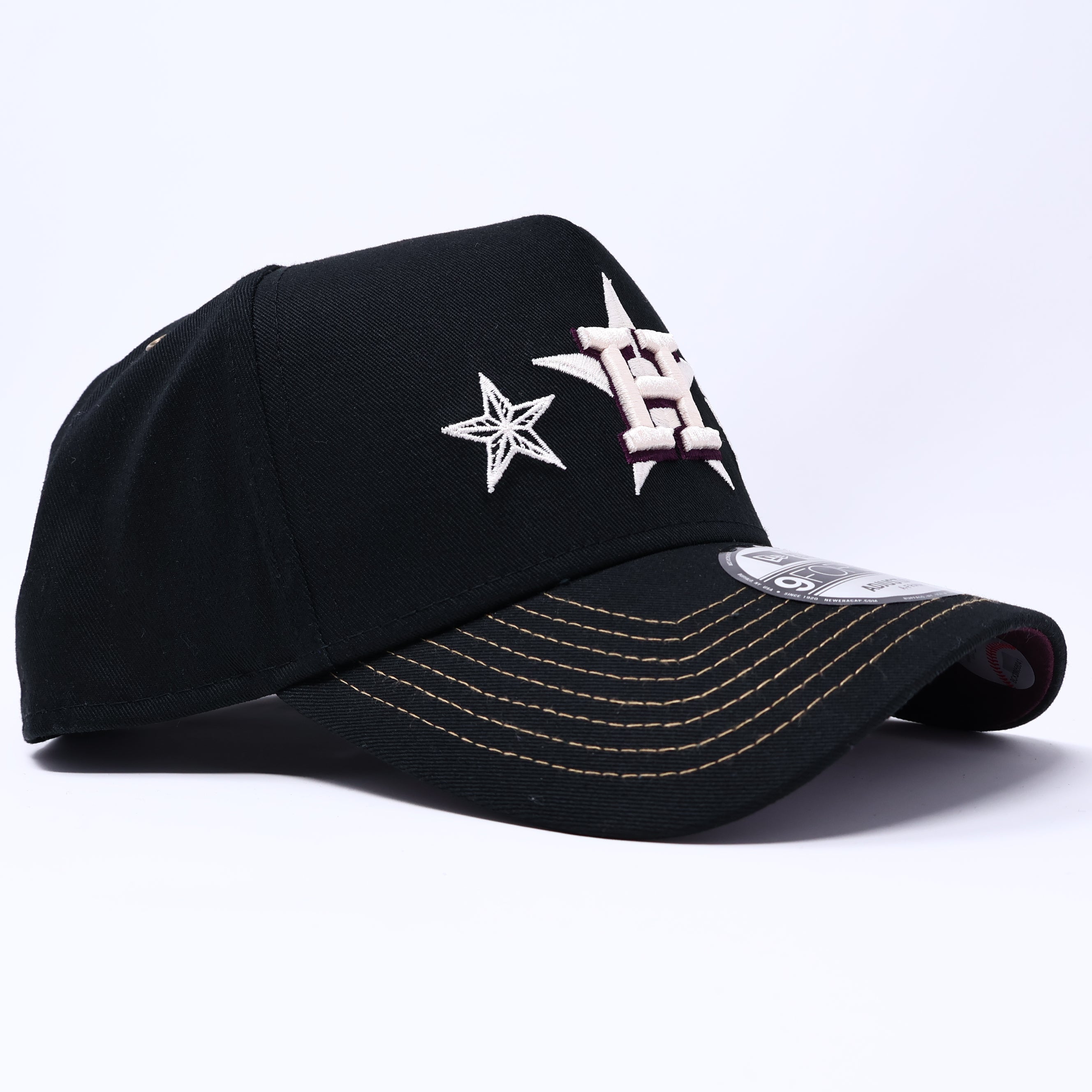 NWT Black Houston Astros Stars 9Forty New Era Adjustable Snapback Hat 5 Panel