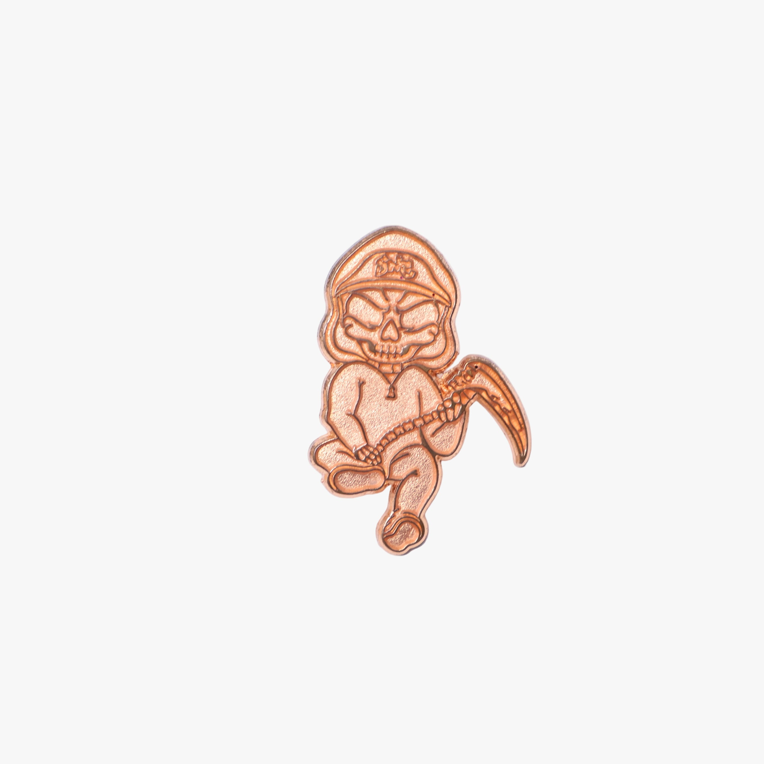 Copper Grimreaper Skeleton Graphic Pin